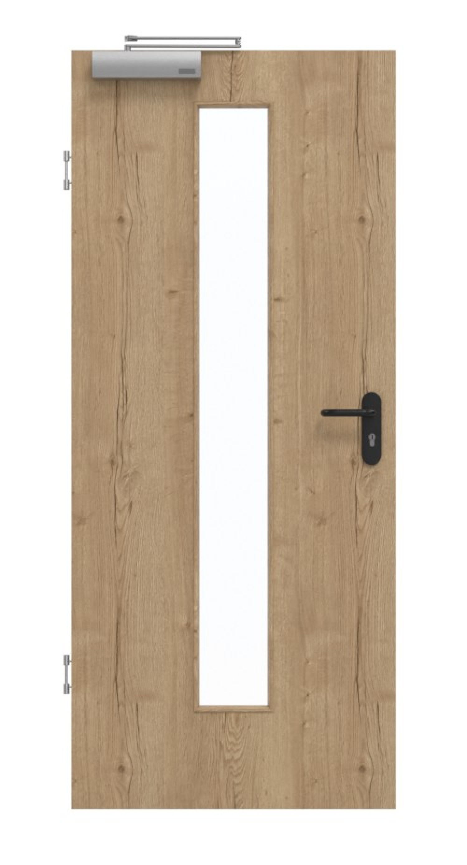 GARANT Drzwi dymoszczelne Authentic Dąb szczelinowy CePaL z przeszkleniem LA-4 centralnie