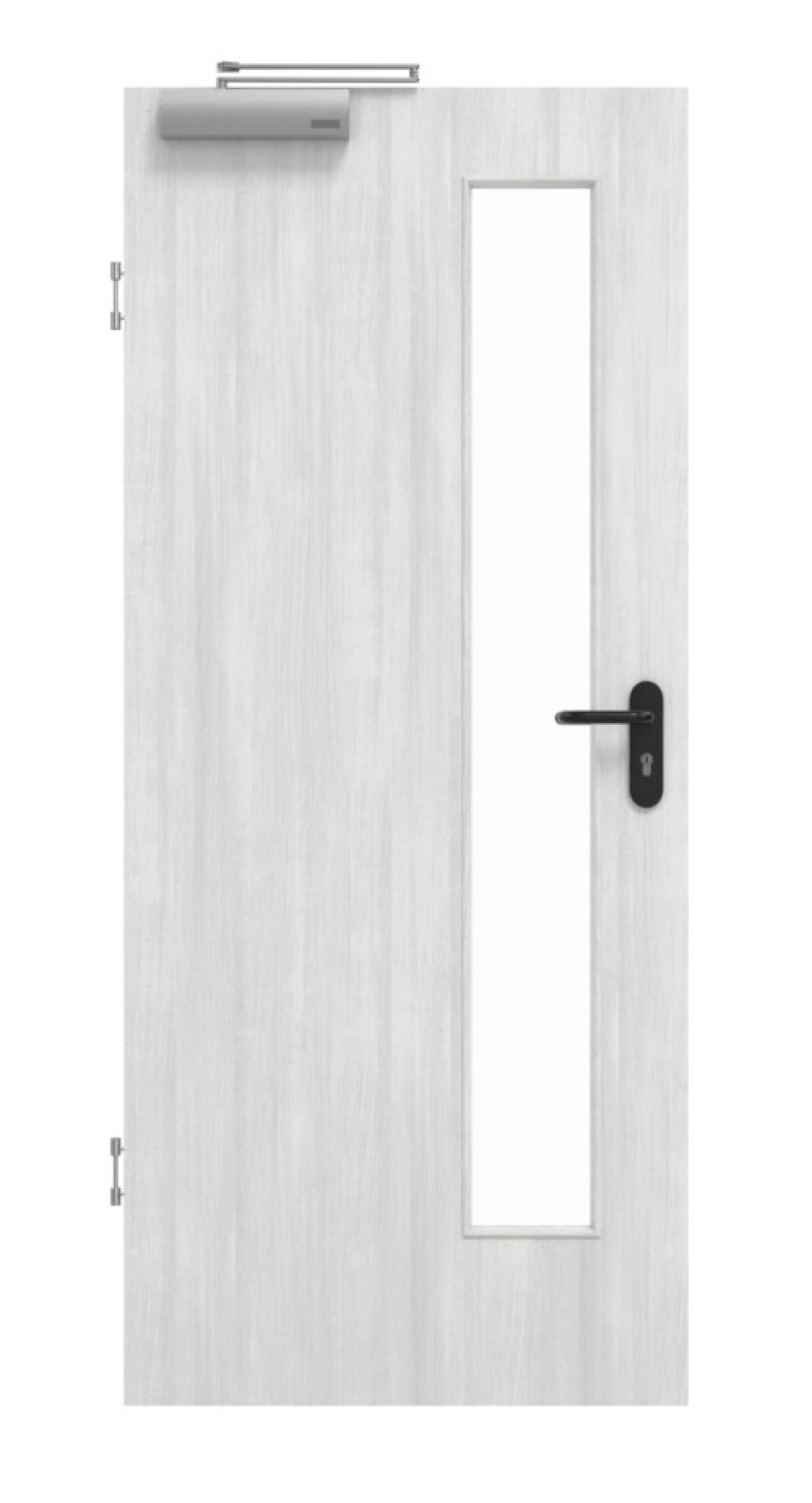 GARANT Drzwi przeciwpożarowe Authentic Grigio CePaL z przeszkleniem LA-4 po stronie zamka