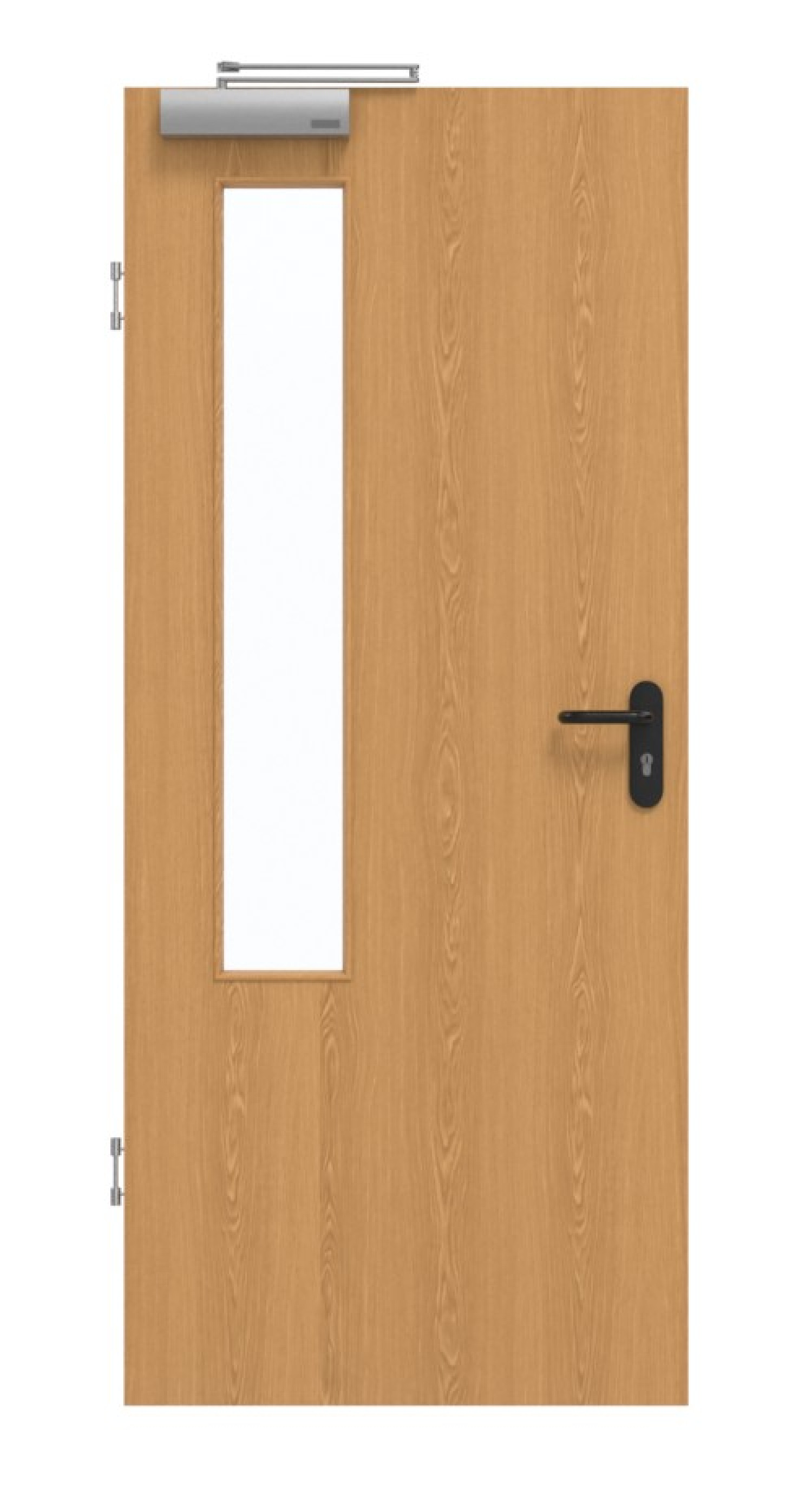 GARANT drzwi przeciwpożarowe dębowe Premium CePaL z przeszkleniem LA-5 po stronie zawiasów
