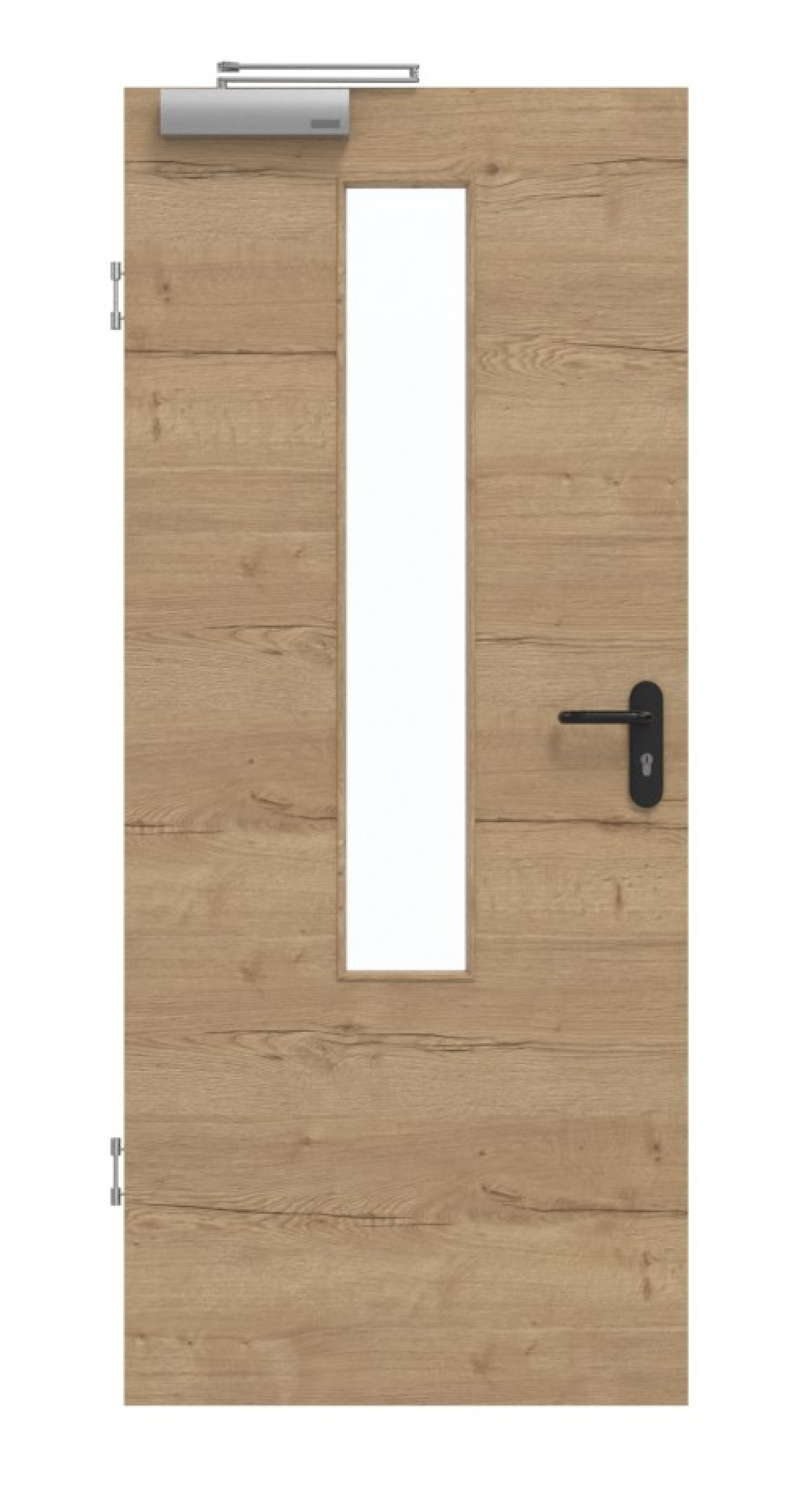 GARANT Drzwi dymoszczelne Układ poprzeczny Authentic Dąb szczelinowy CePaL z przeszkleniem LA-5 centralnie