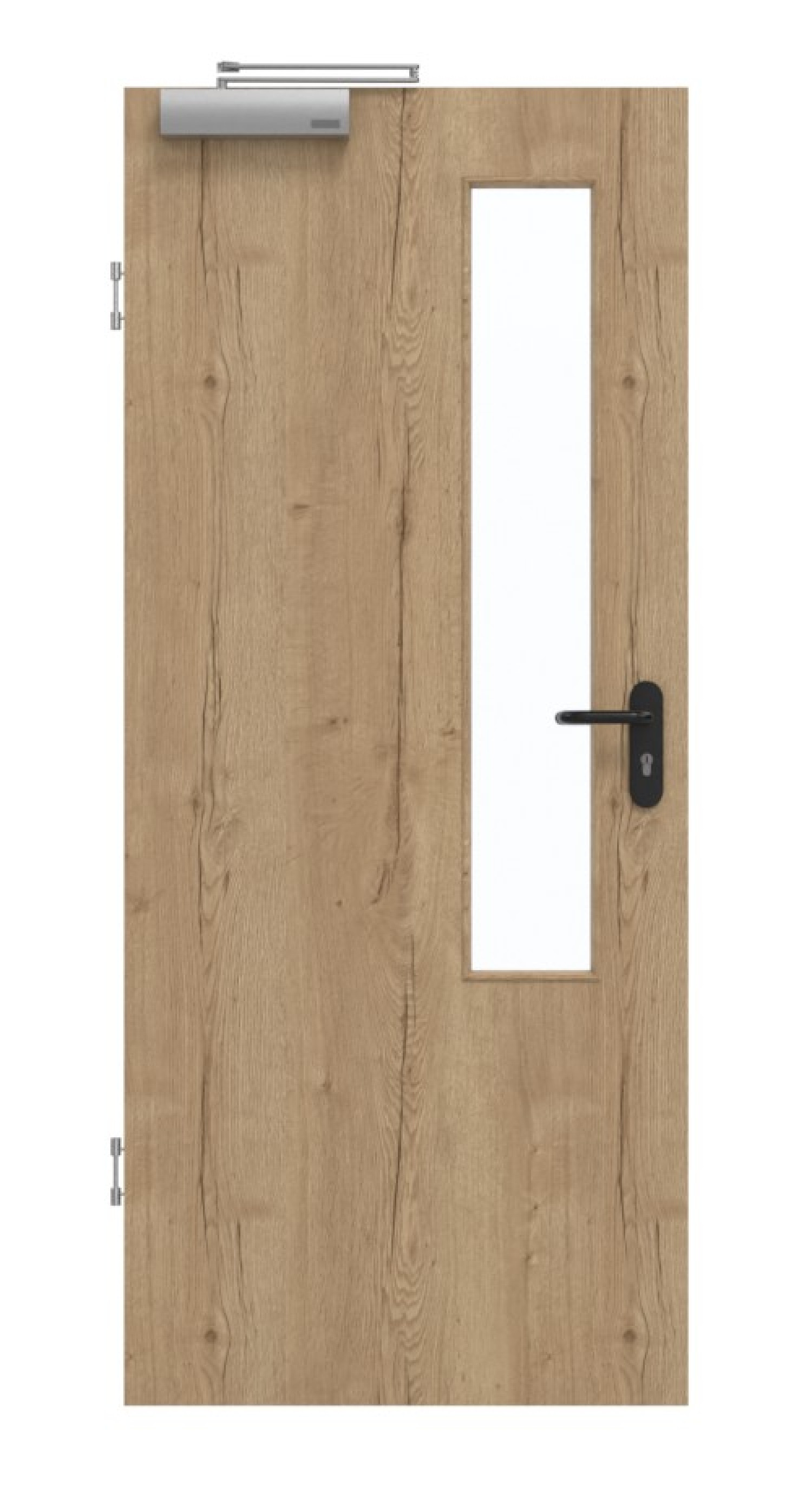 GARANT Drzwi dymoszczelne Authentic Dąb szczelinowy CePaL z przeszkleniem LA-5 po stronie zamka