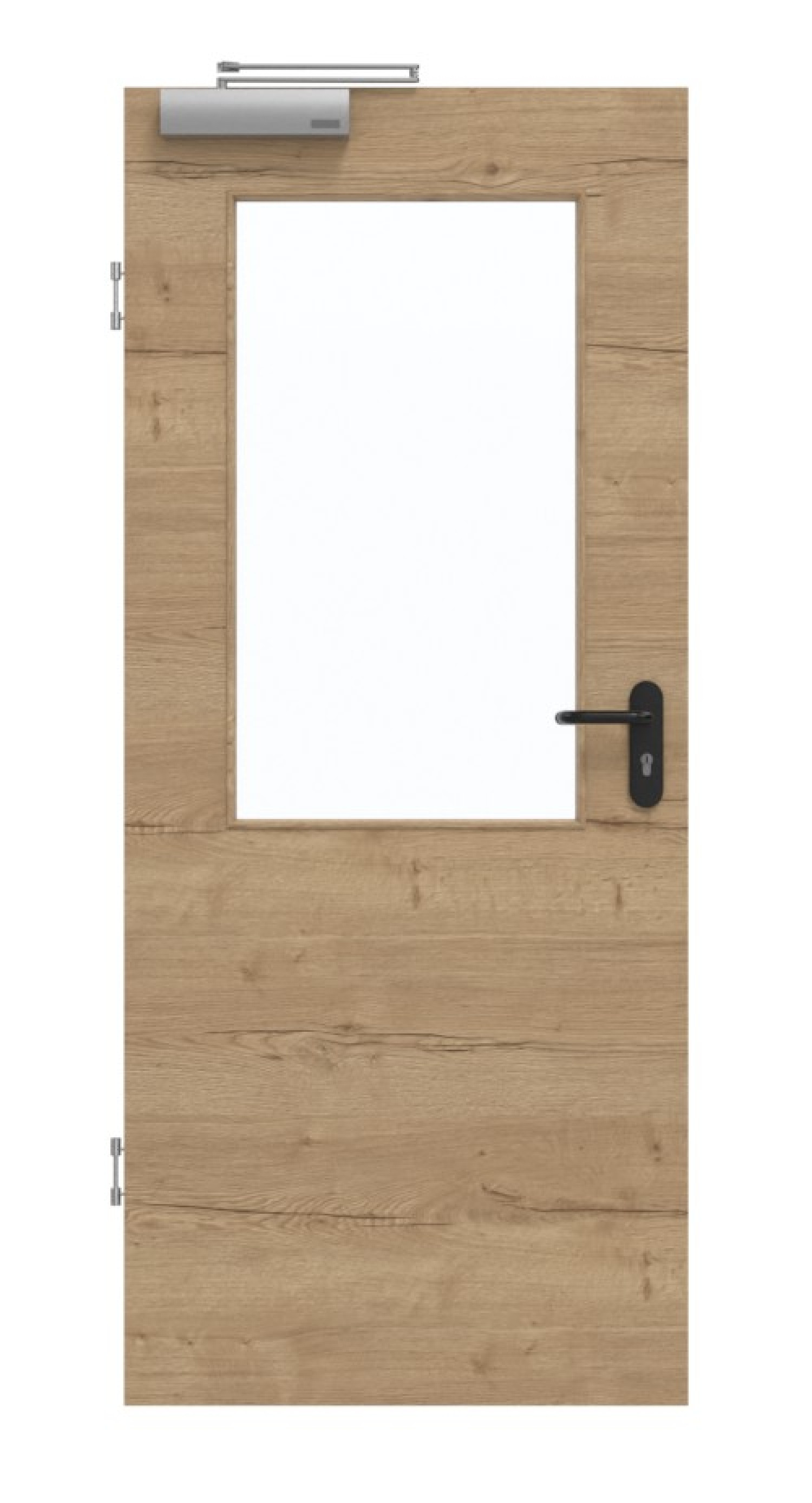 GARANT Drzwi dymoszczelne Układ poprzeczny Authentic Dąb szczelinowy CePaL z okienkiem przeszklonym LA-6