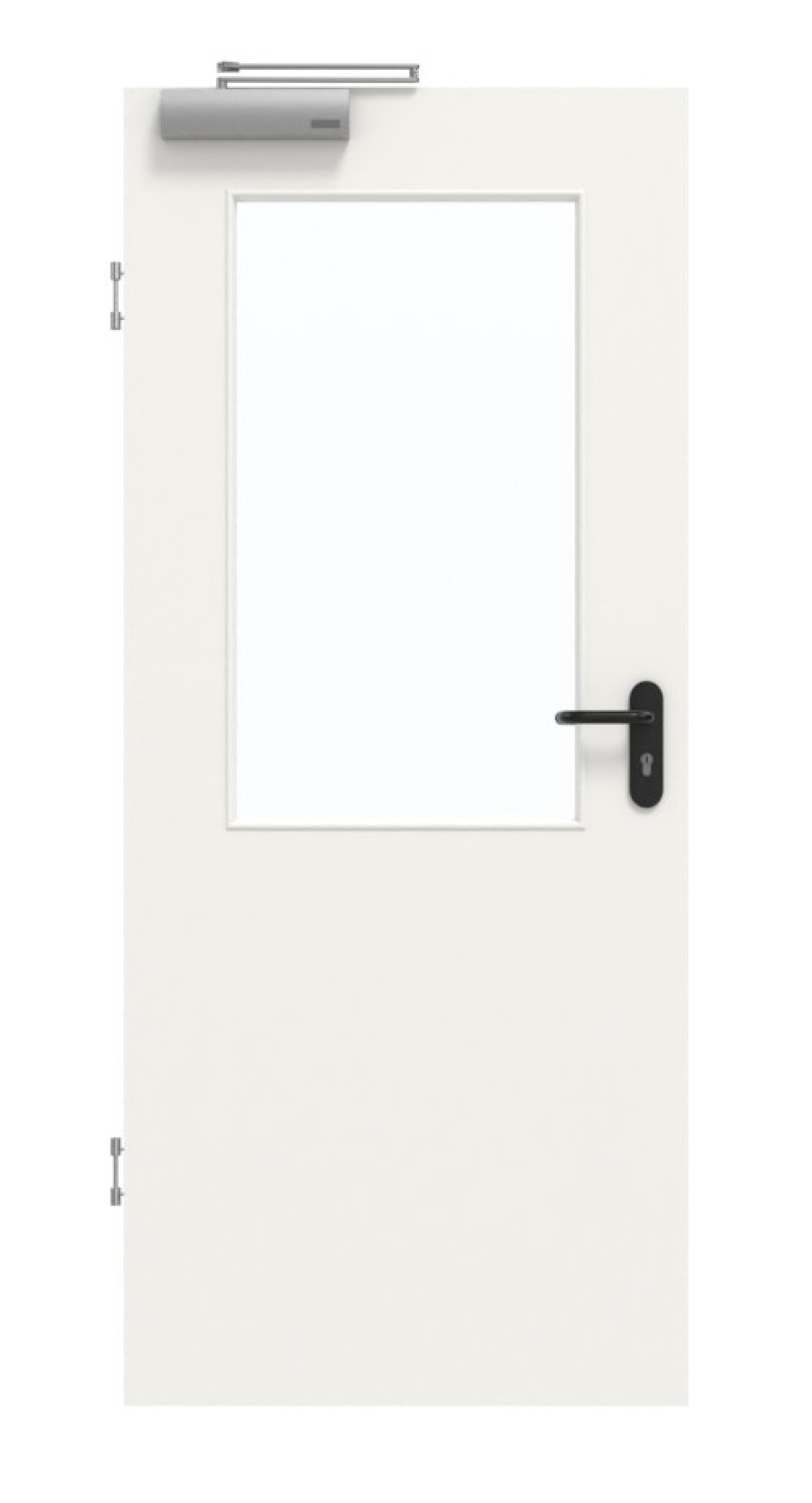 GARANT drzwi przeciwpożarowe białe lakierowane 9016 z przeszkleniem LA-6