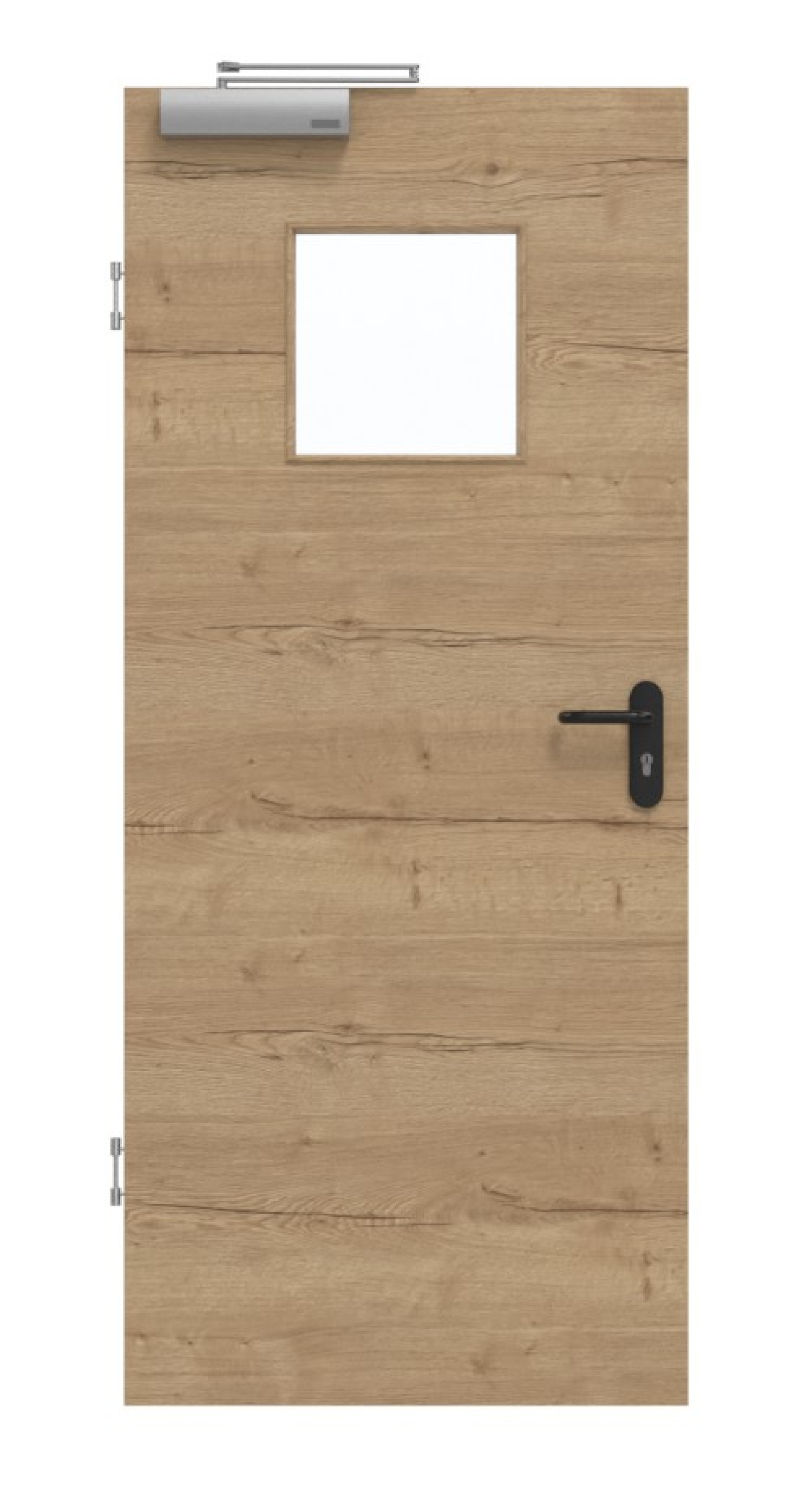 GARANT Drzwi dymoszczelne Układ poprzeczny Authentic Dąb szczelinowy CePaL z okienkiem przeszklonym LA-8