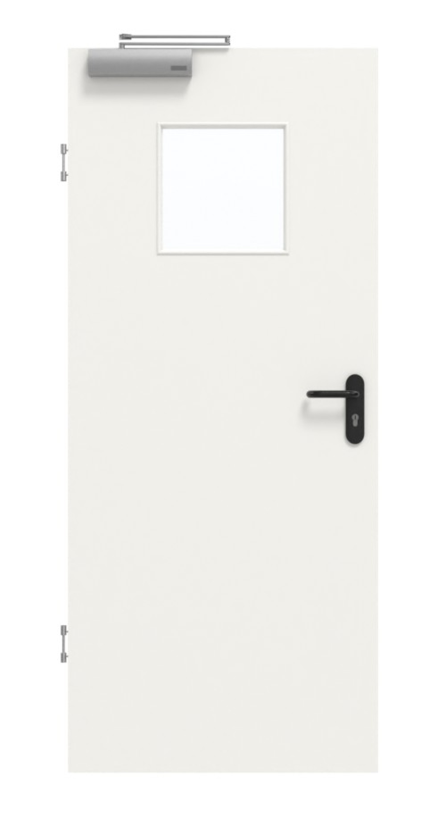 GARANT drzwi przeciwpożarowe białe lakierowane 9016 z przeszkleniem LA-8