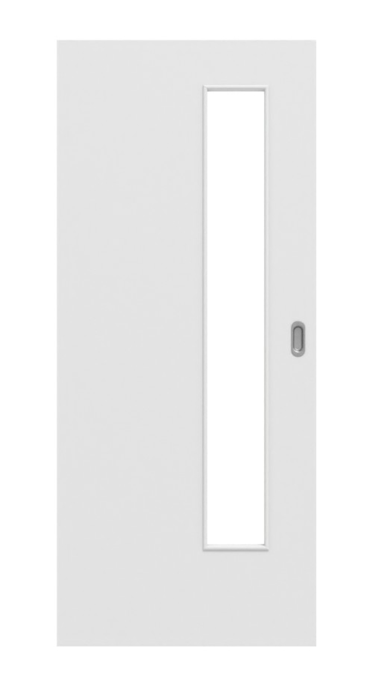 Frontansicht Bütte Biała LA 24 z zamkiem Basic Durat Drzwi przesuwne - Huga