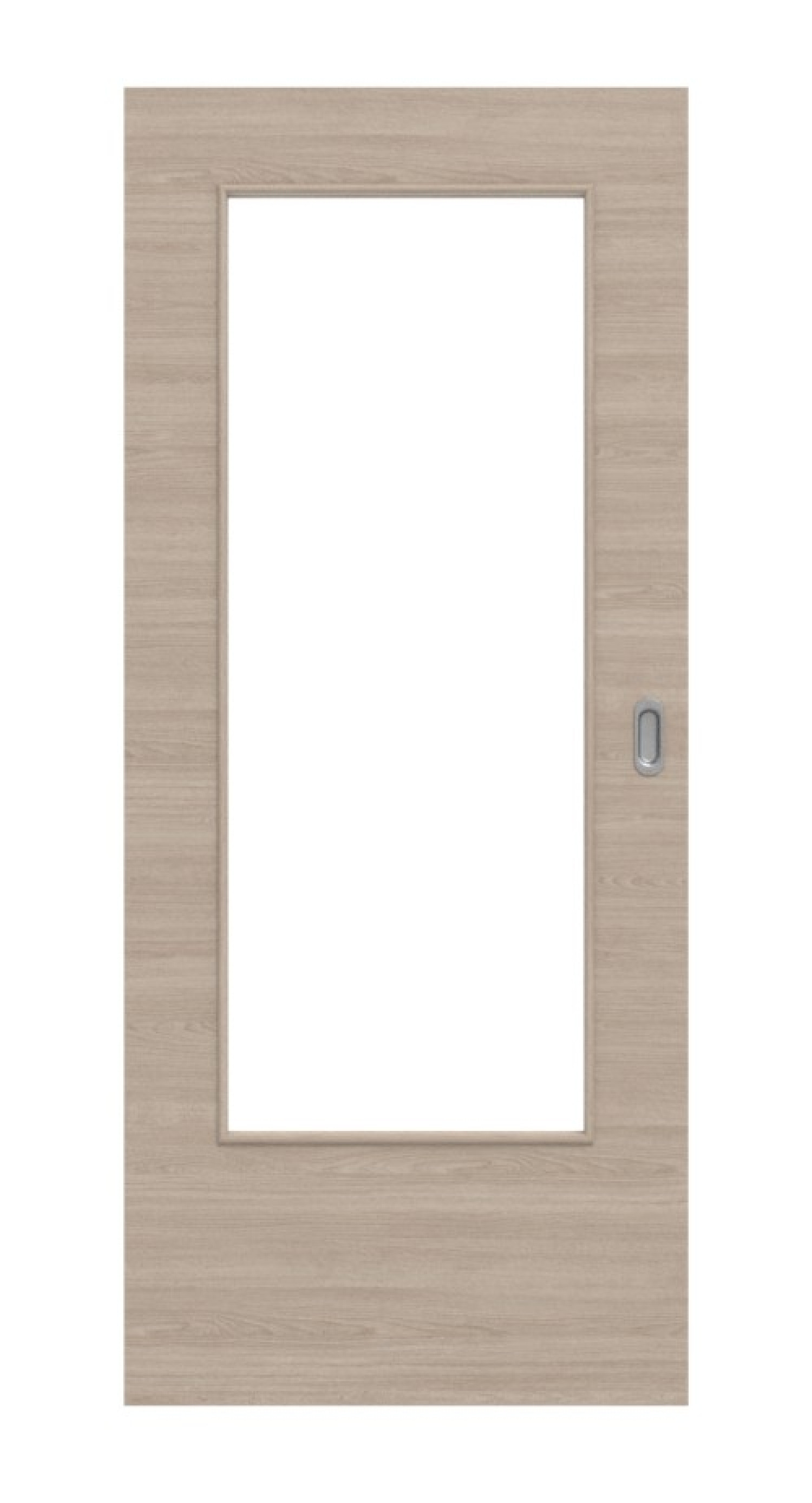 Front view of gray oak cross DIN-LA Basic Durat sliding door - Huga