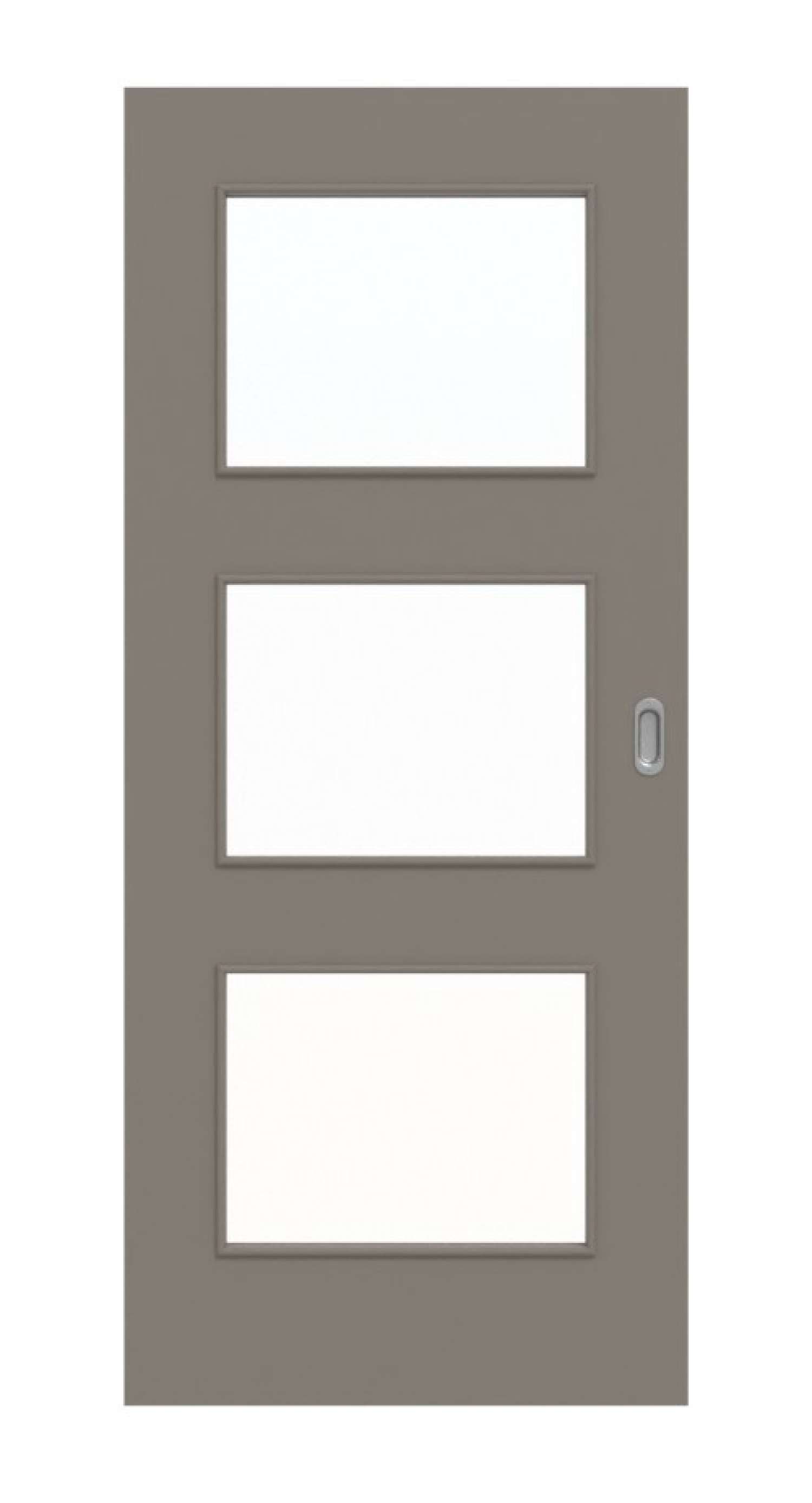 Widok frontowy drzwi przesuwnych Taupe RAL 7048 Lakier LA 11 Basic - Huga