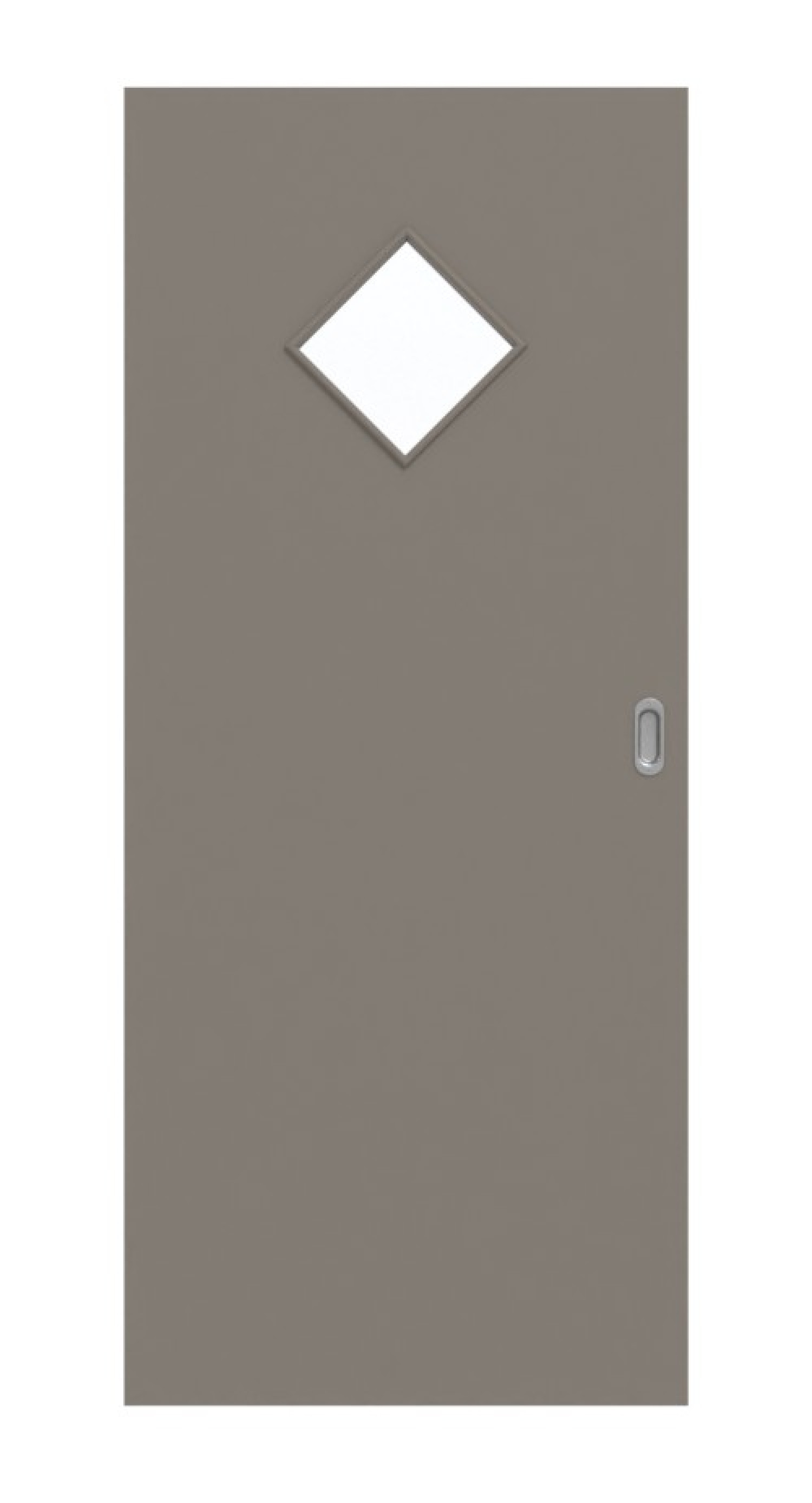 Frontansicht drzwi przesuwnych Taupe RAL 7048 Lakier LA 6 Romb Basic - Huga