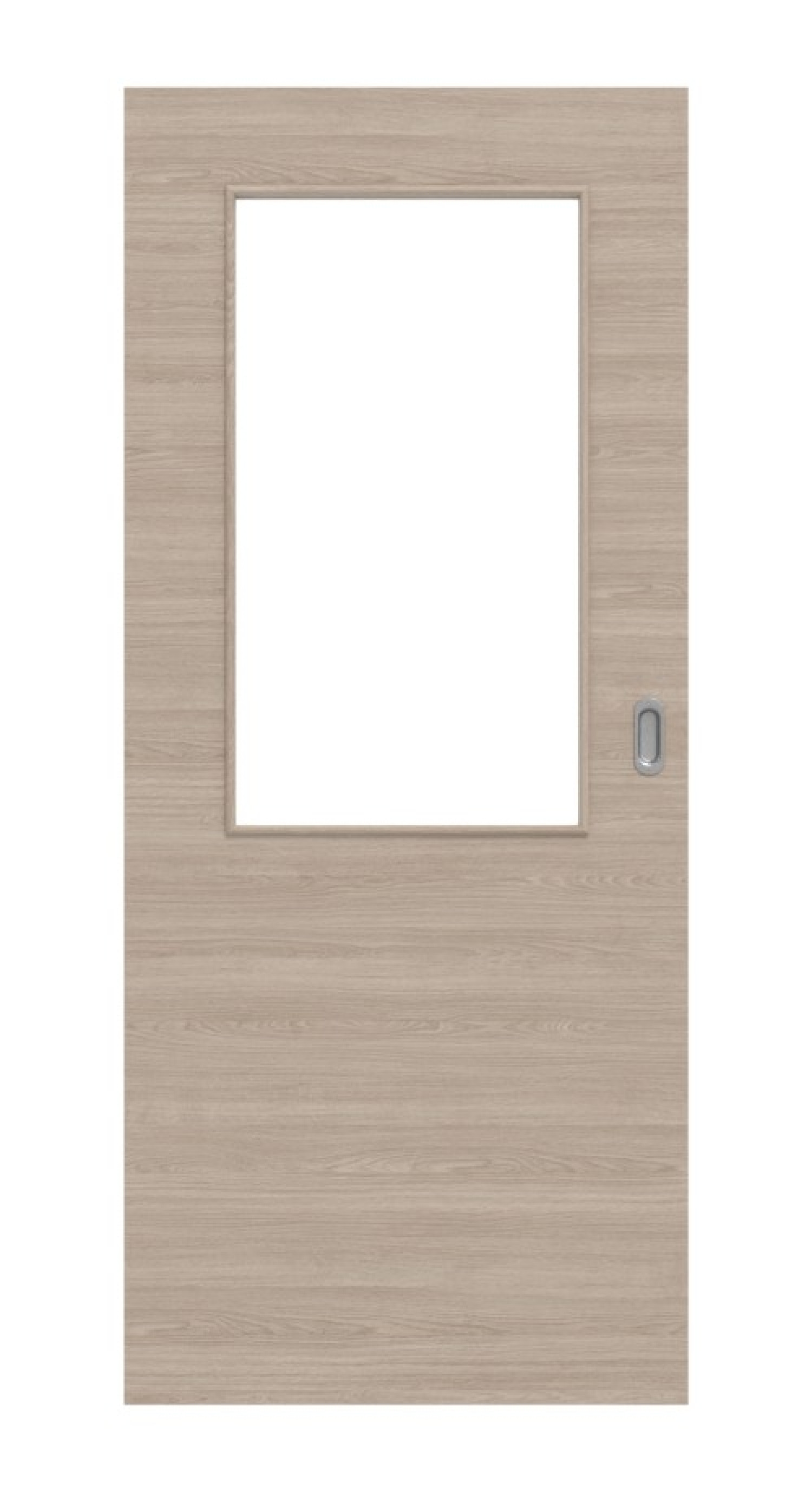 Front view of gray oak cross LA 7 Basic Durat sliding door - Huga