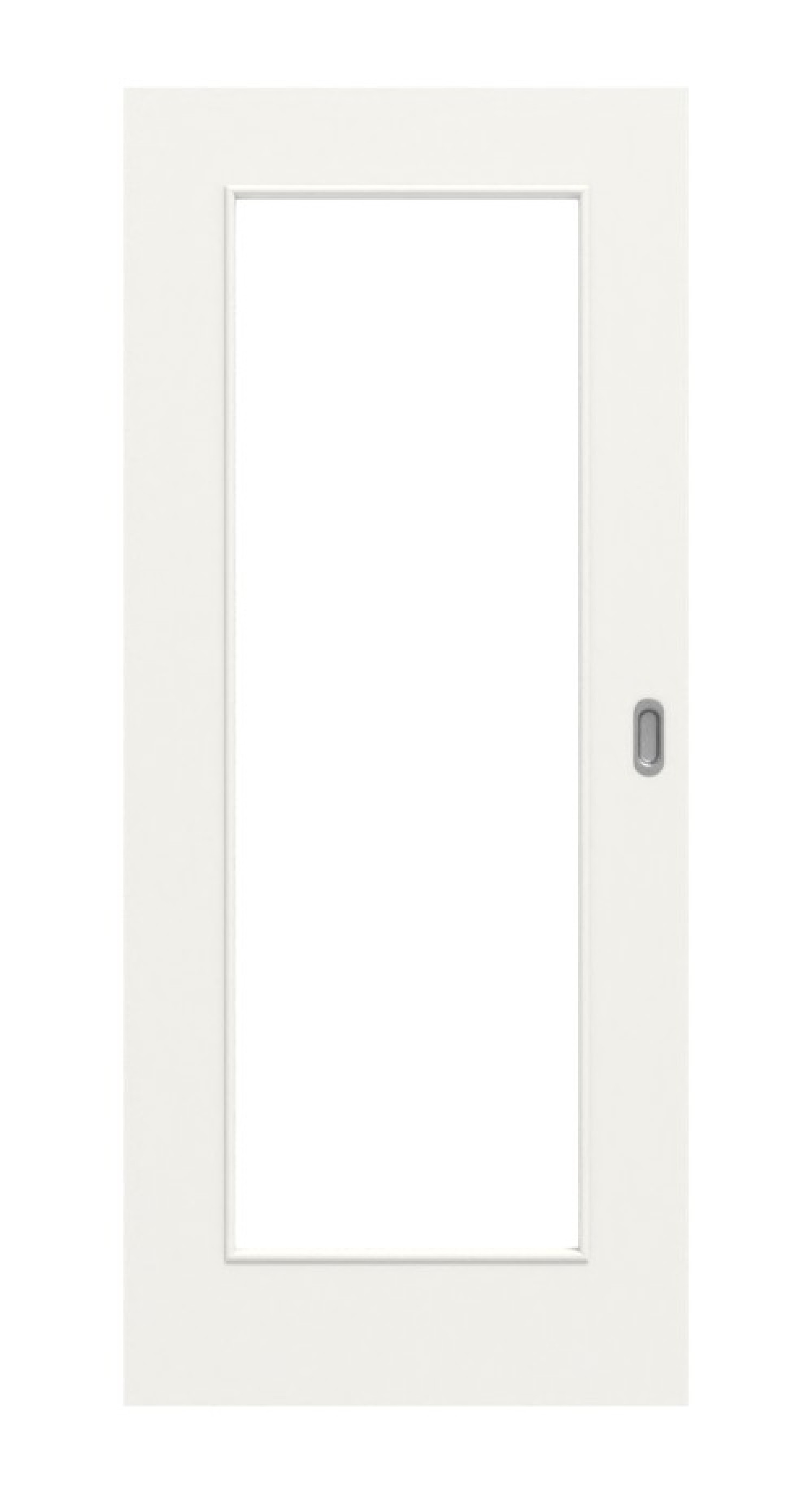 Frontansicht od białego podobnego do RAL 9016 LA 8 Basic Lack drzwi przesuwnych - Huga