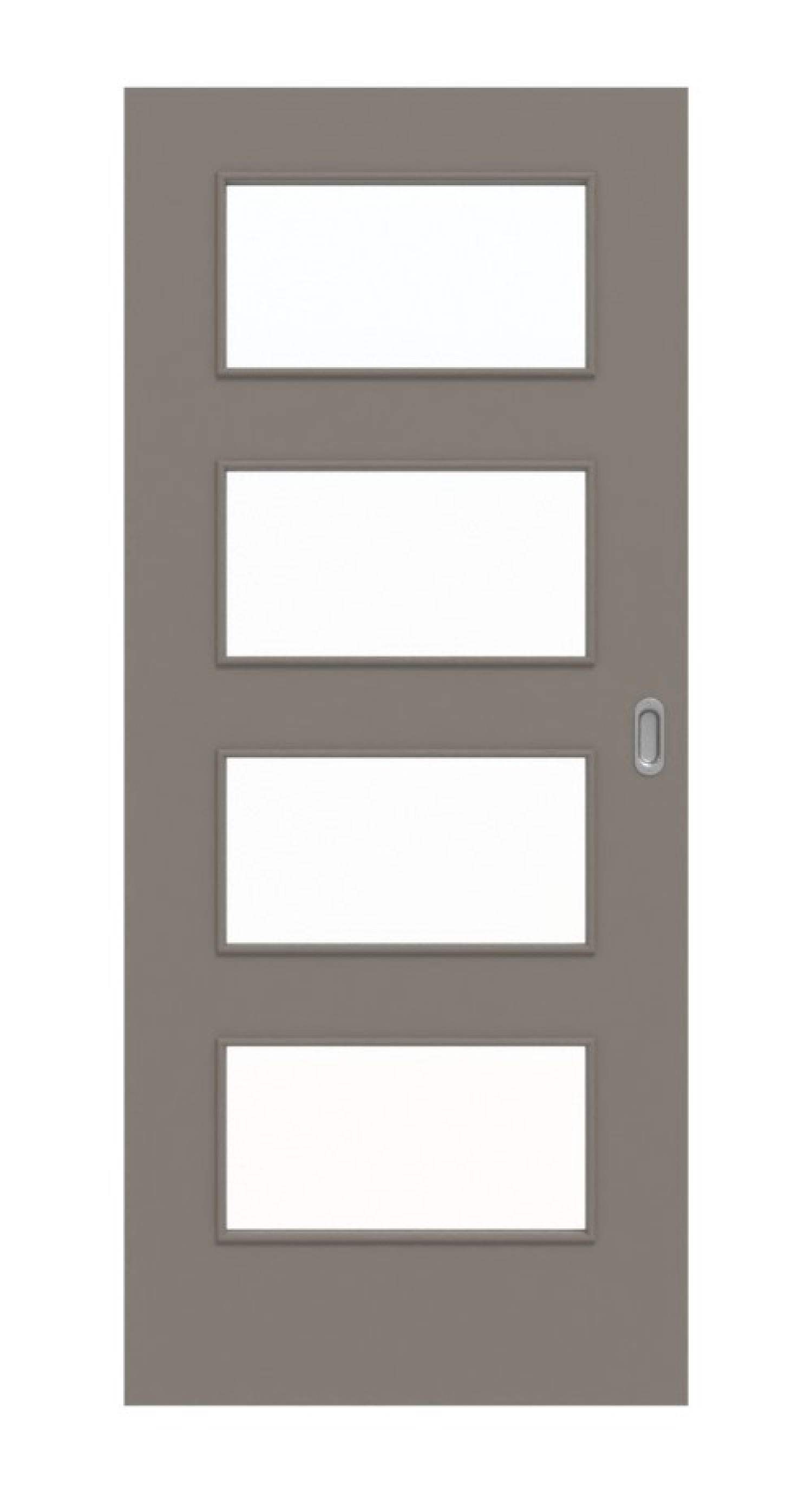 Widok z przodu drzwi przesuwnych Taupe RAL 7048 Lakier LA 9 Basic - Huga