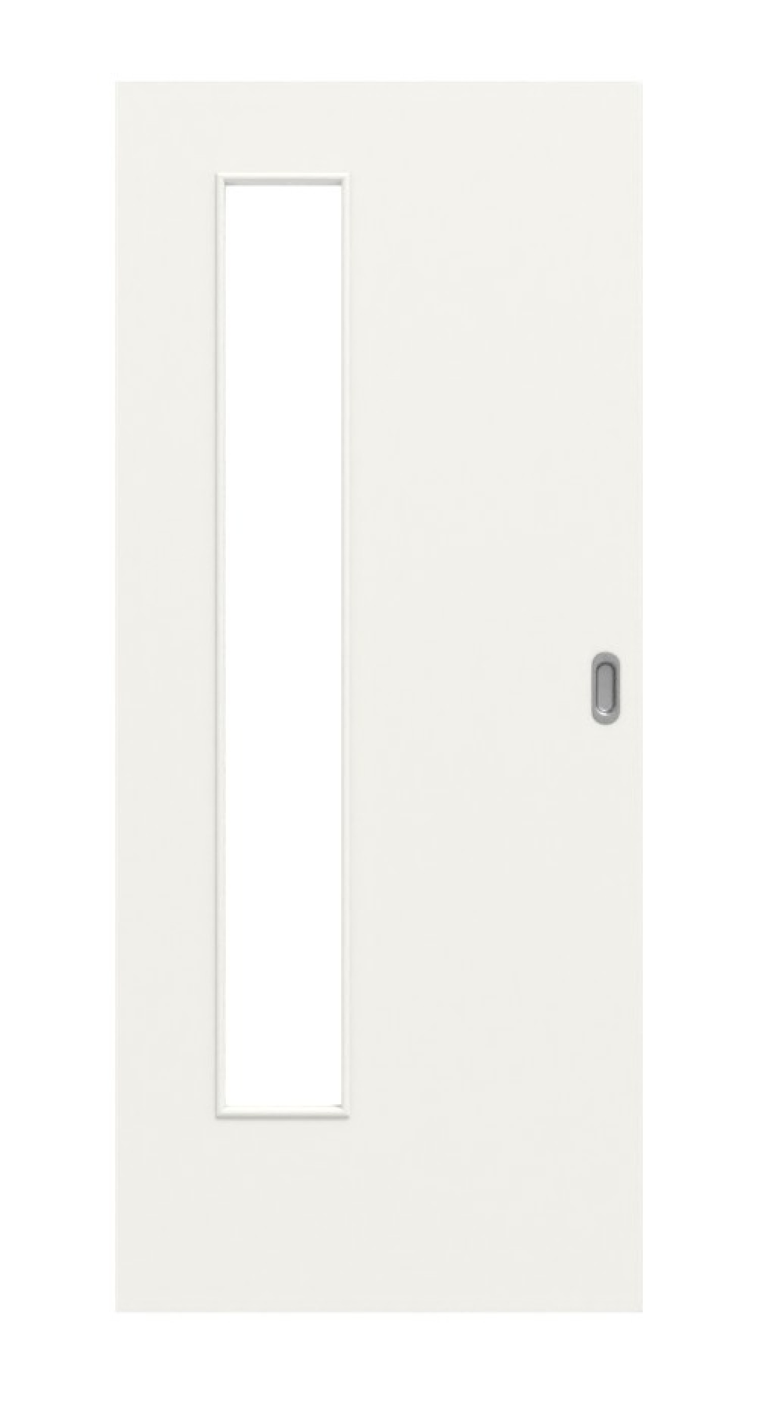 Frontansicht białego podobnego do RAL 9016 LA 24 z zawiasami Basic Lakierowane drzwi przesuwne - Huga