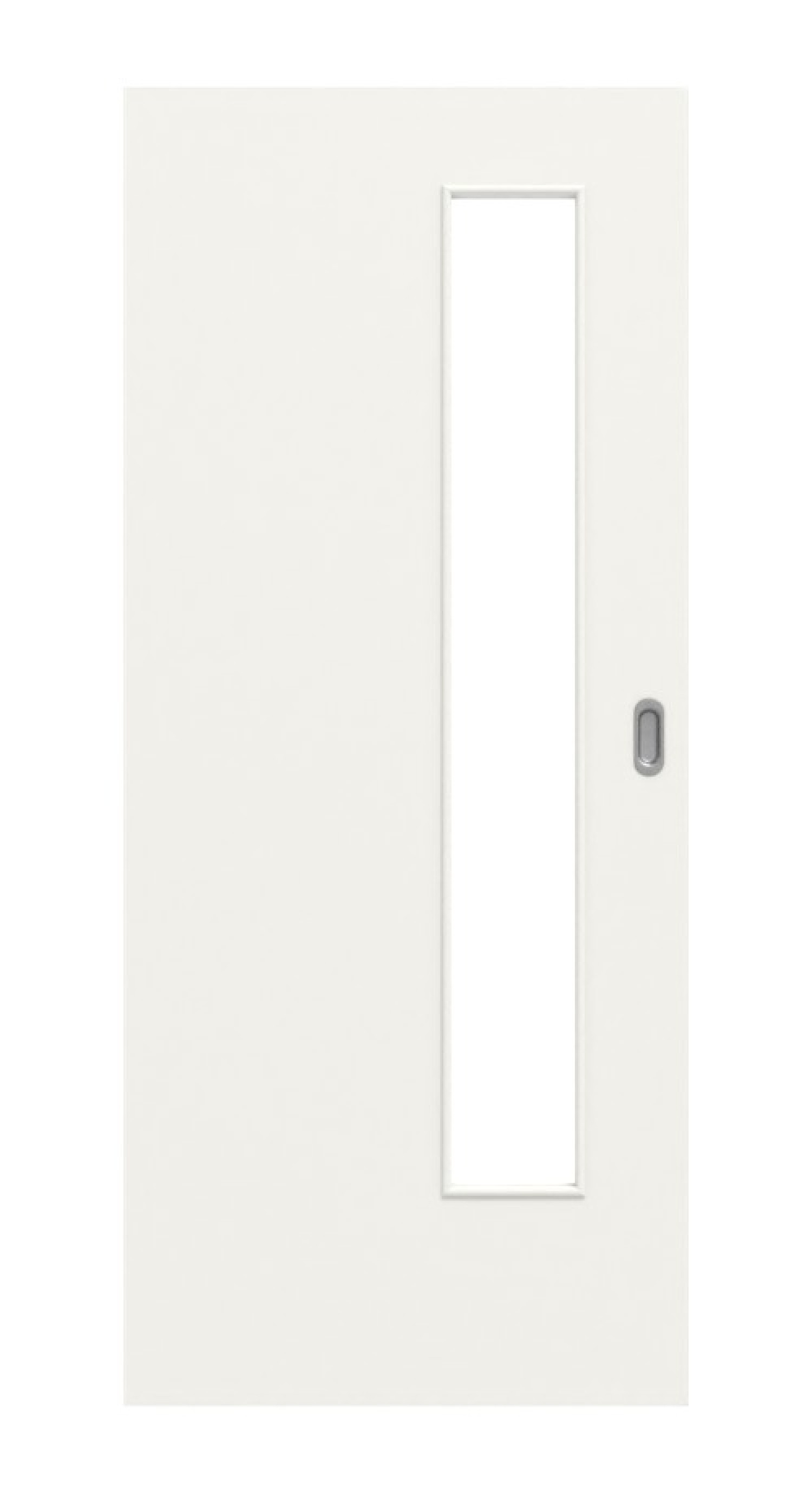 Frontansicht białej podobnej do RAL 9016 LA 24 od strony zamka Basic Lakierowana drzwi przesuwne - Huga