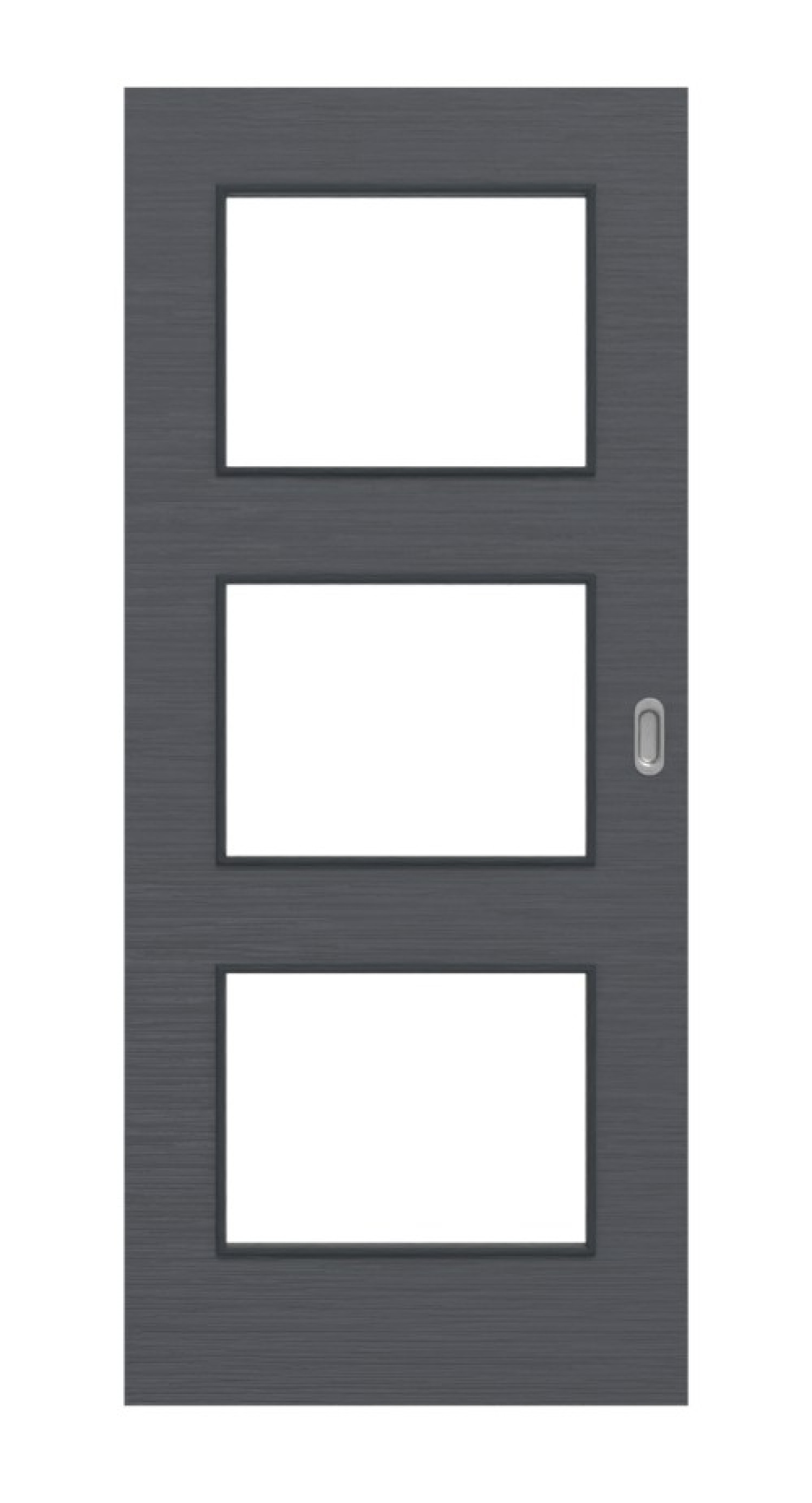 Frontansicht drzwi przesuwnych Strukturiert Anthrazit LA 11 Basic - Huga