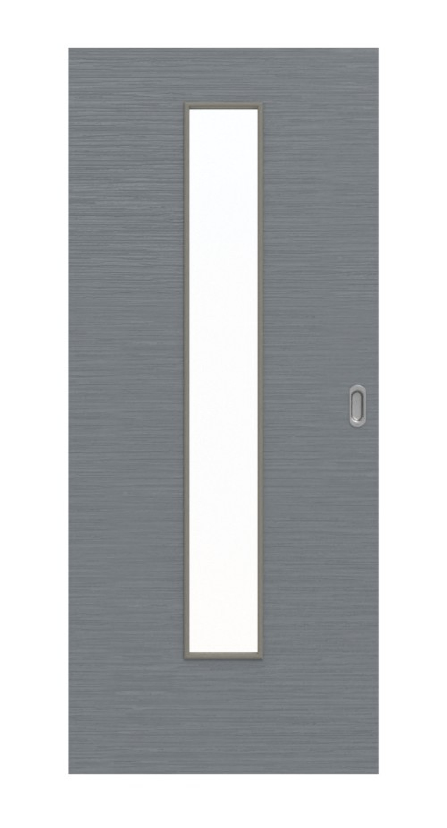 Widok z przodu drzwi przesuwnych Struktura Hygge Szary LA 24 środkowy Basic - Huga