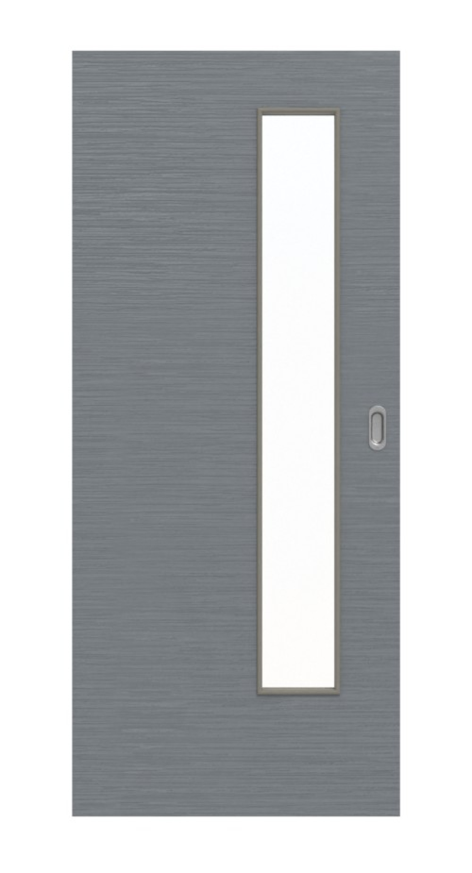 Frontansicht drzwi przesuwnych Strukturiert Hygge Szary LA 24 z zamkiem po stronie podstawowej - Huga