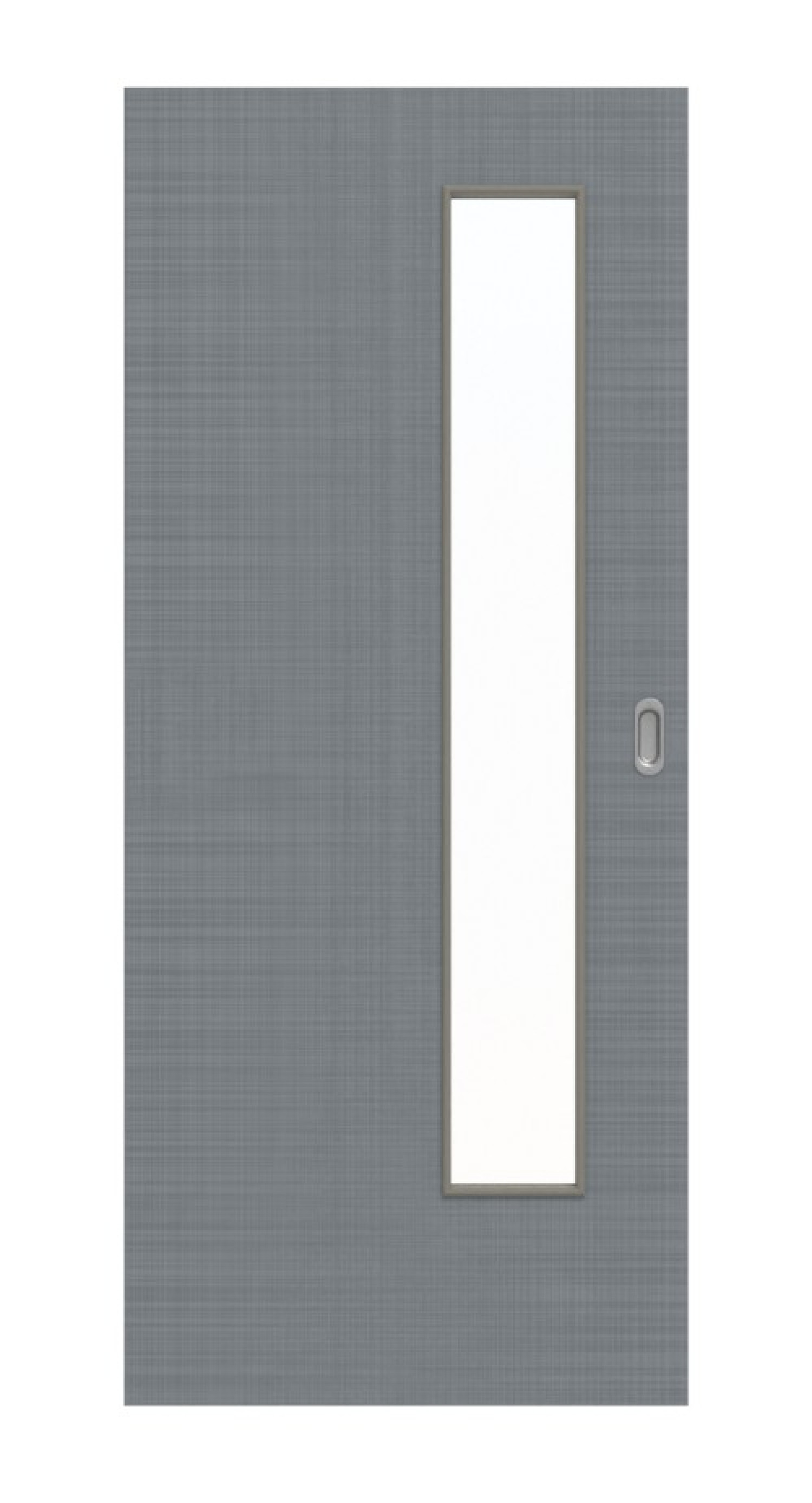 Frontansicht drzwi przesuwnych Cotton like Hygge Szary LA 24 od strony zamka Basic - Huga