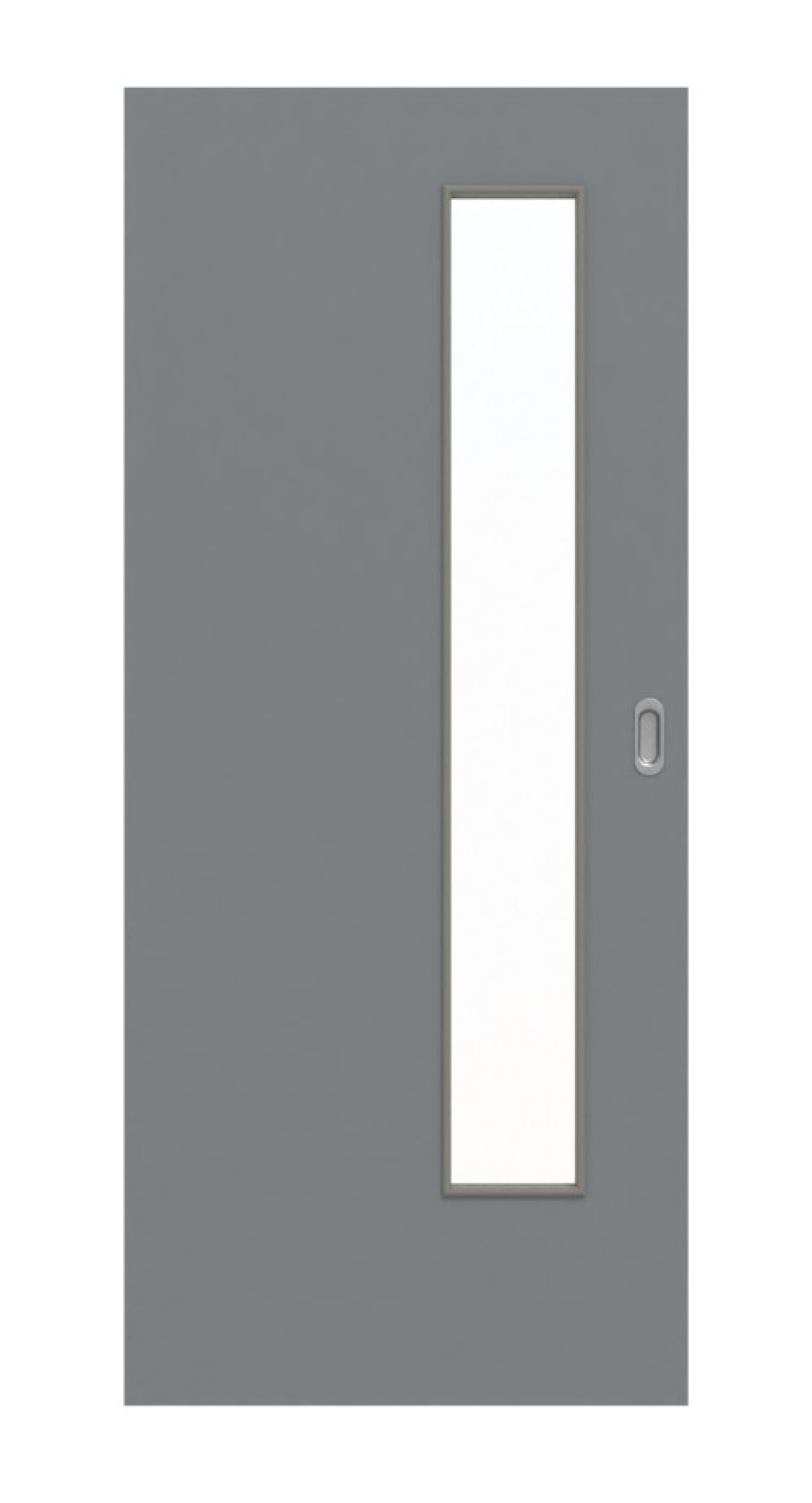 Frontansicht drzwi przesuwnych Ultramatt Hygge Szary LA 24 od strony zamka Basic - Huga