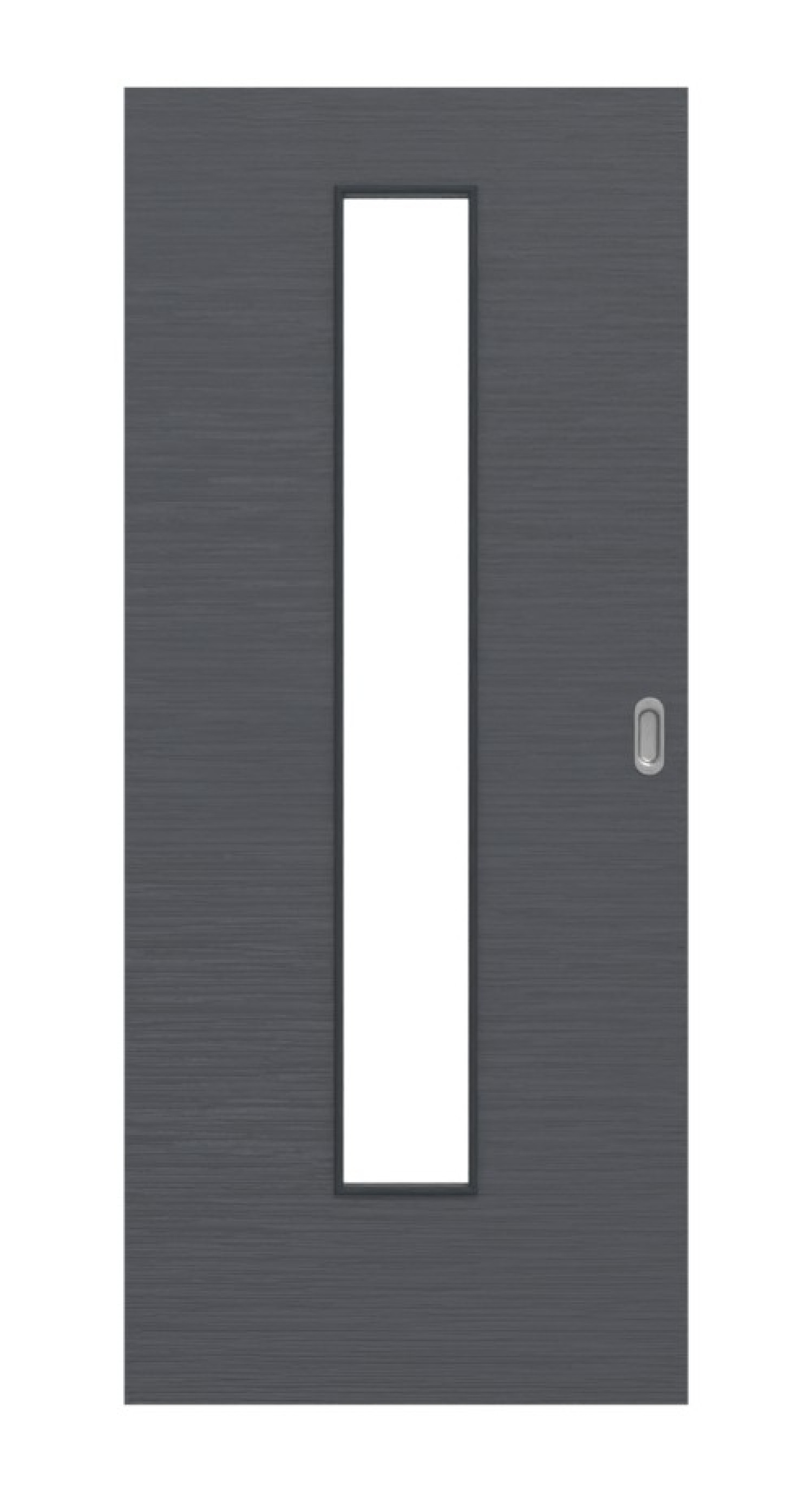 Frontansicht drzwi przesuwnych Strukturiert Anthrazit LA 24 Basic - Huga