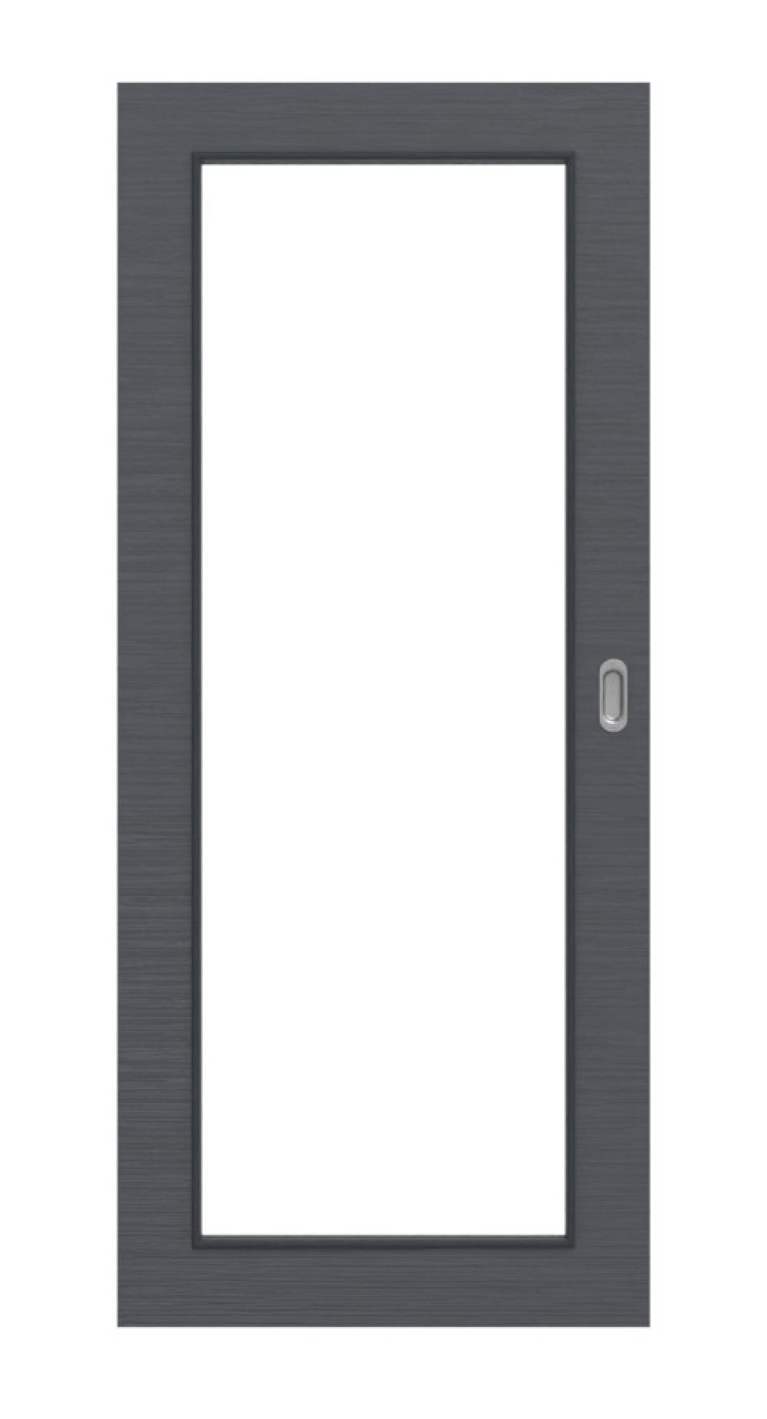 Frontansicht drzwi przesuwnych Strukturiert Anthrazit LA 27 Basic - Huga