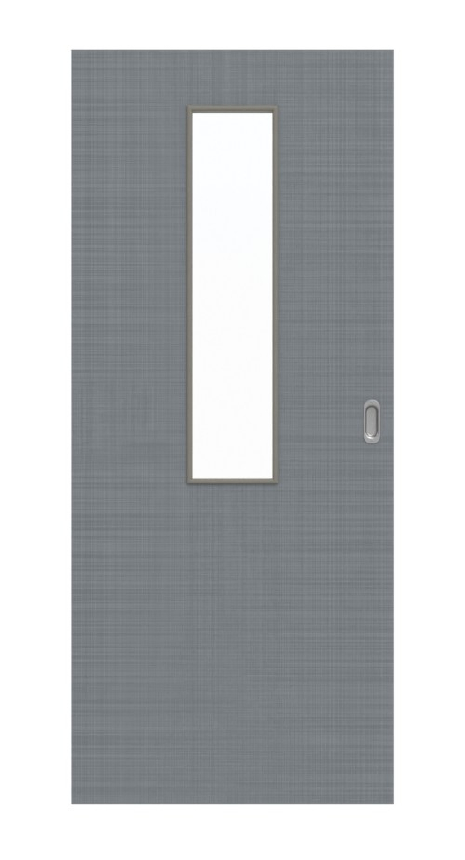 Widok z przodu drzwi przesuwnej Cotton like Hygge Szary LA 4 środkowy Basic - Huga