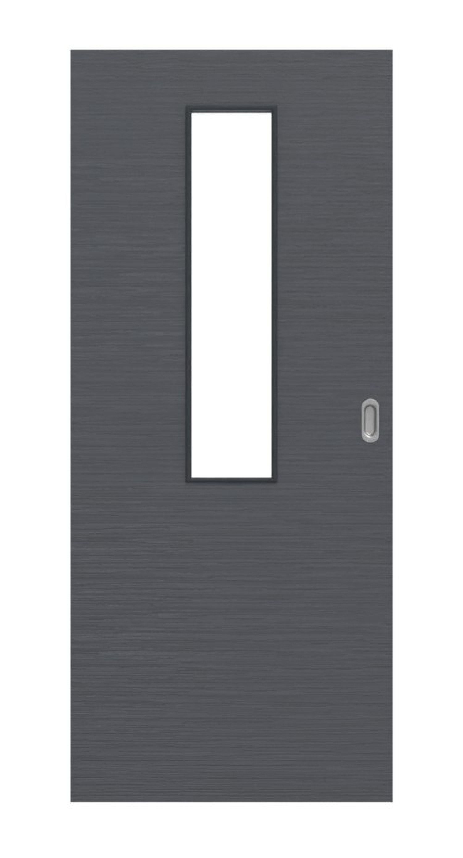 Frontansicht drzwi przesuwnych Strukturiert Anthrazit LA 4 Basic - Huga