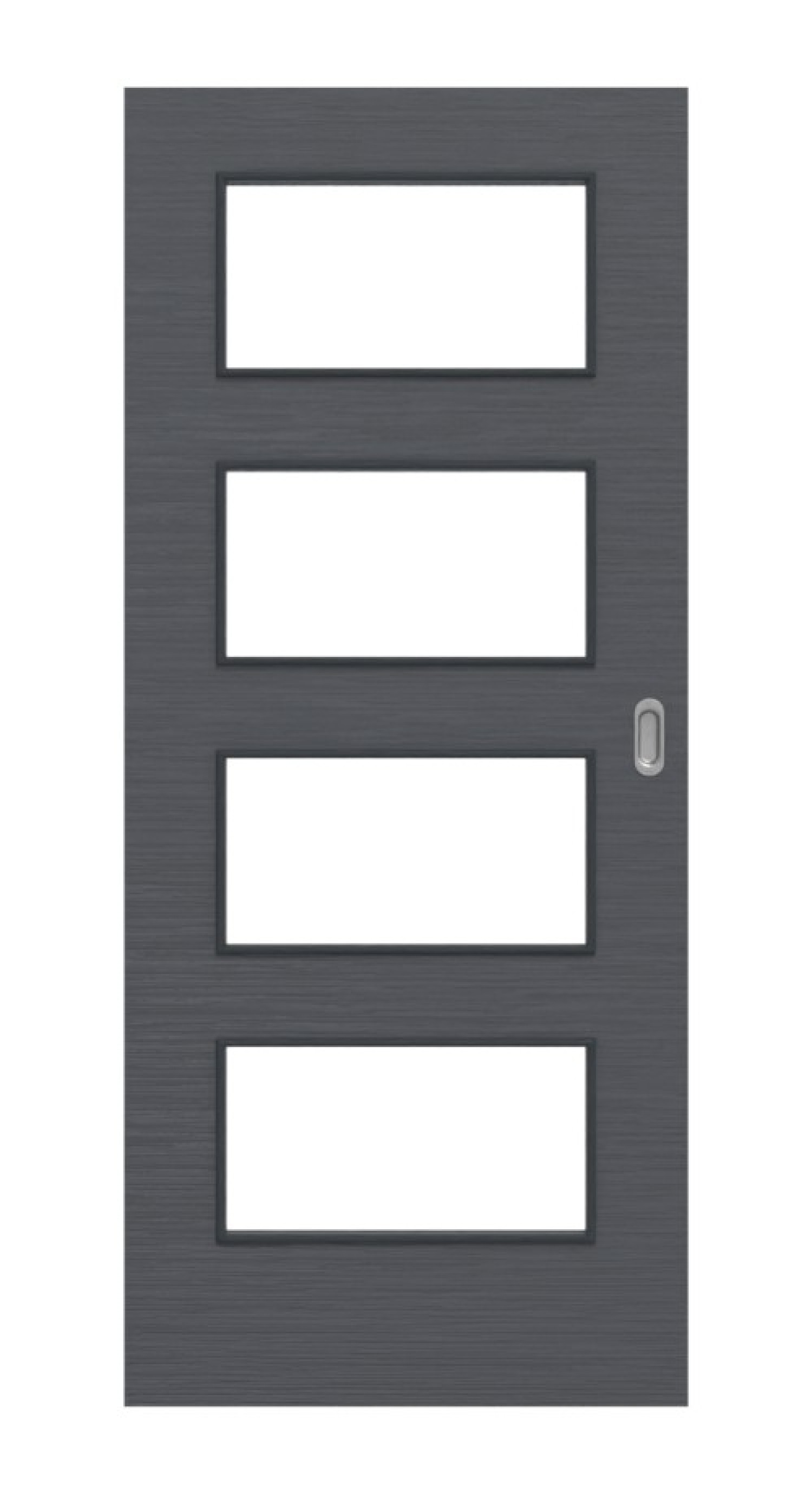 Frontansicht drzwi przesuwnych Strukturiert Anthrazit LA 9 Basic - Huga