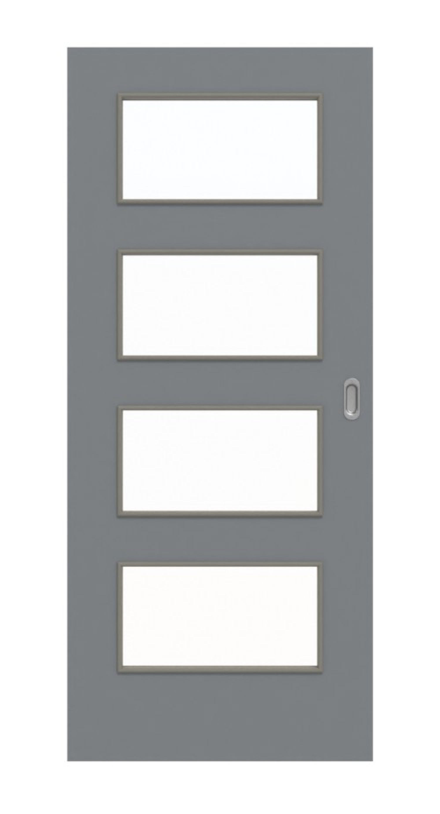 Widok z przodu drzwi przesuwnych Ultramatt Hygge Szary LA 9 Basic - Huga