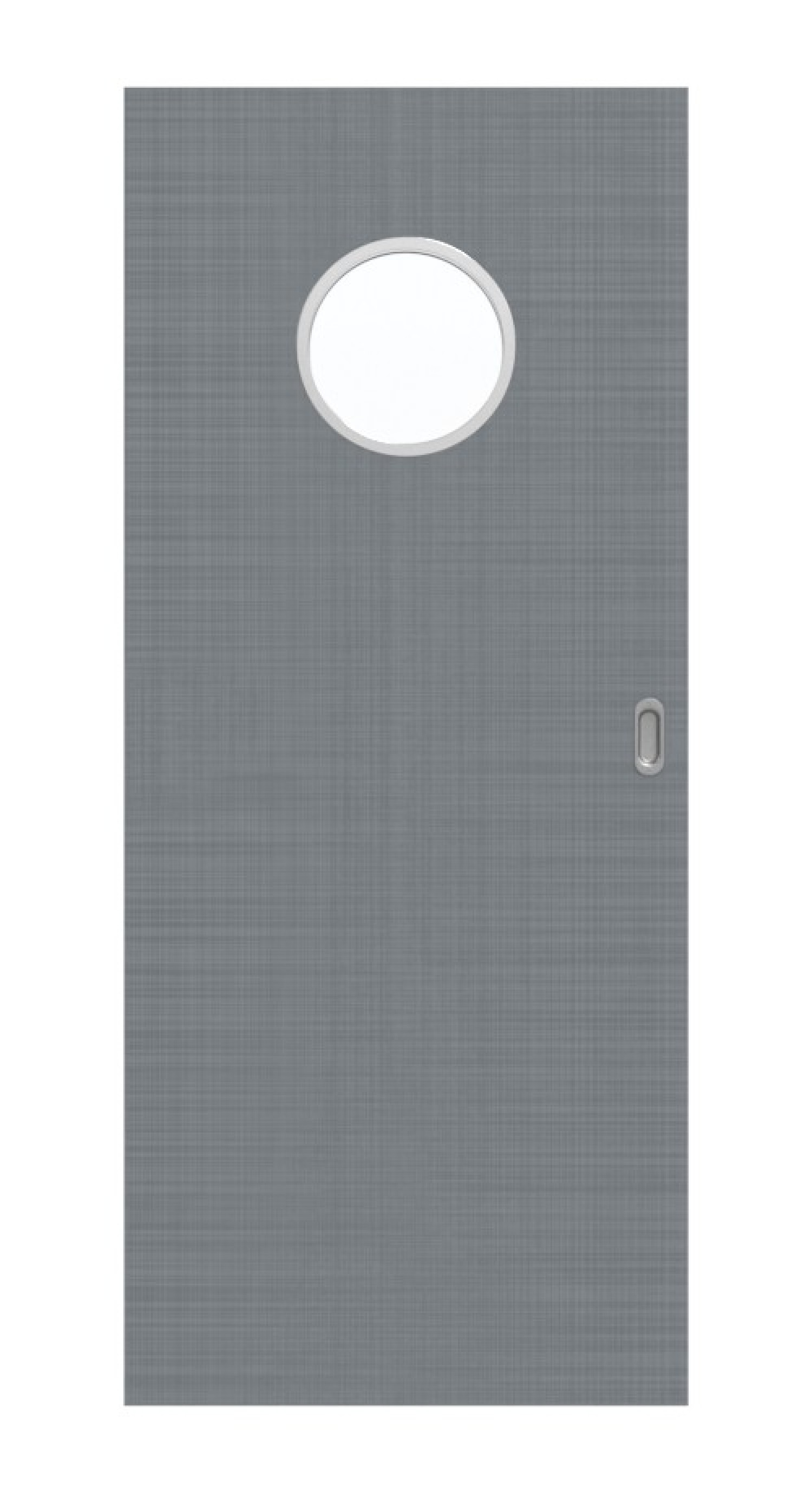 Widok z przodu drzwi przesuwnych Cotton like Hygge Szary LA Bullauge Basic - Huga