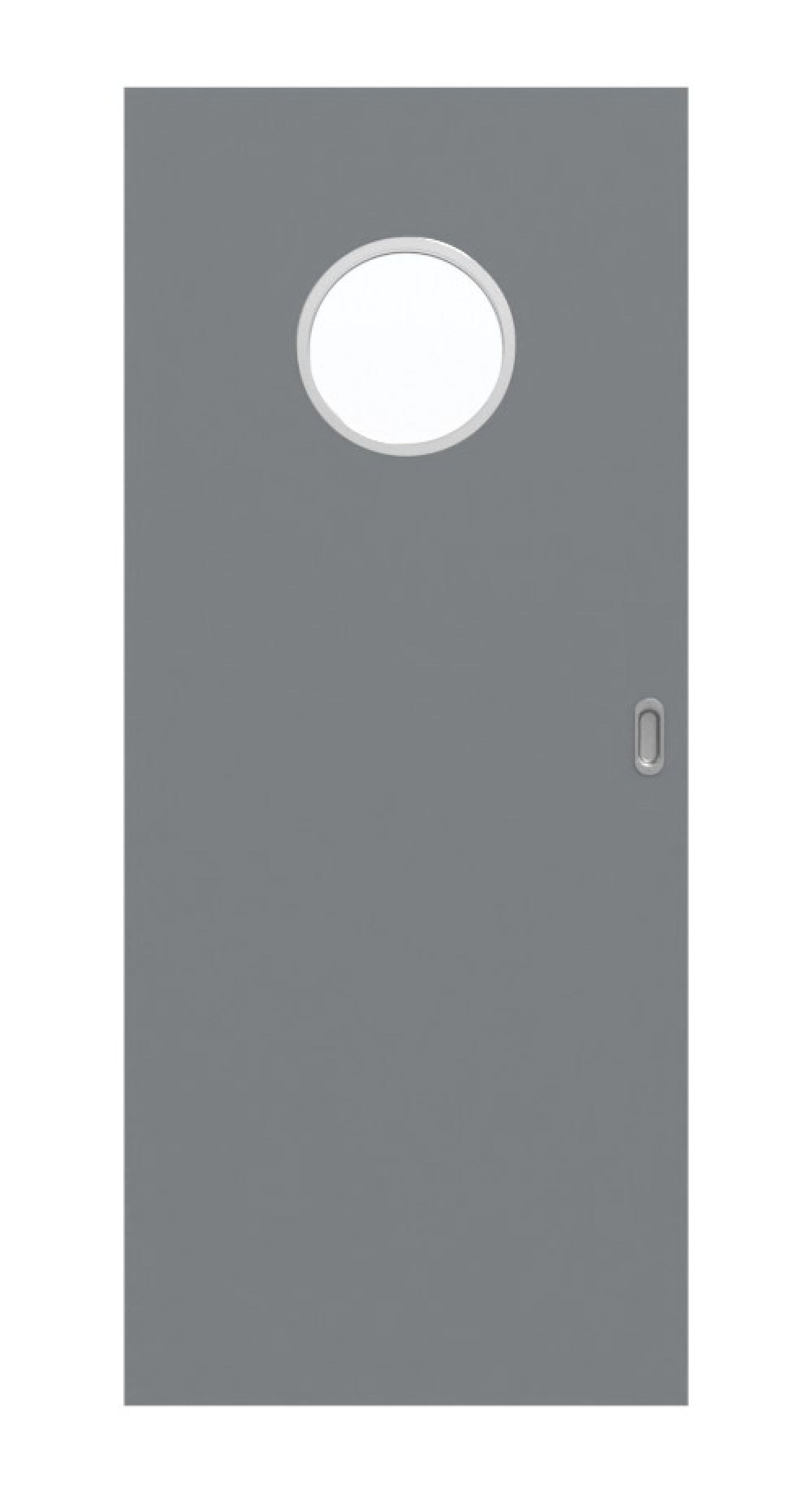 Widok z przodu drzwi przesuwnych Ultramatt Hygge Szary LA Bullauge Basic - Huga