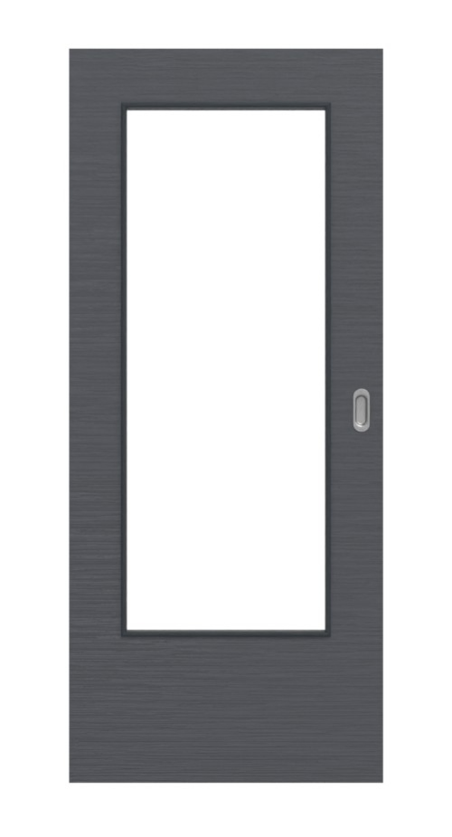 Frontansicht drzwi przesuwnych Strukturiert Anthrazit DIN-LA Basic - Huga