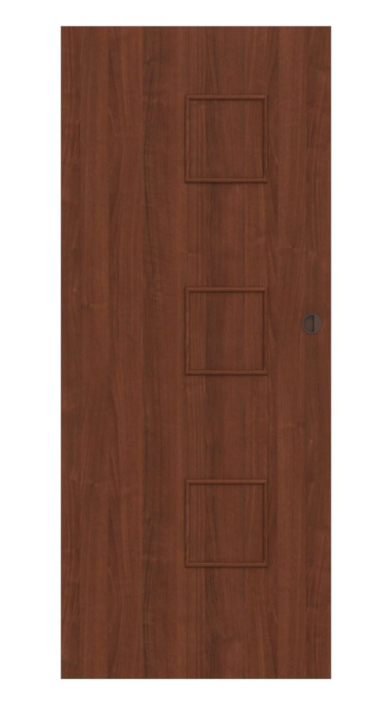 Widok frontowy drzwi przesuwnych Dexo M1 orzech folia dekoracyjna