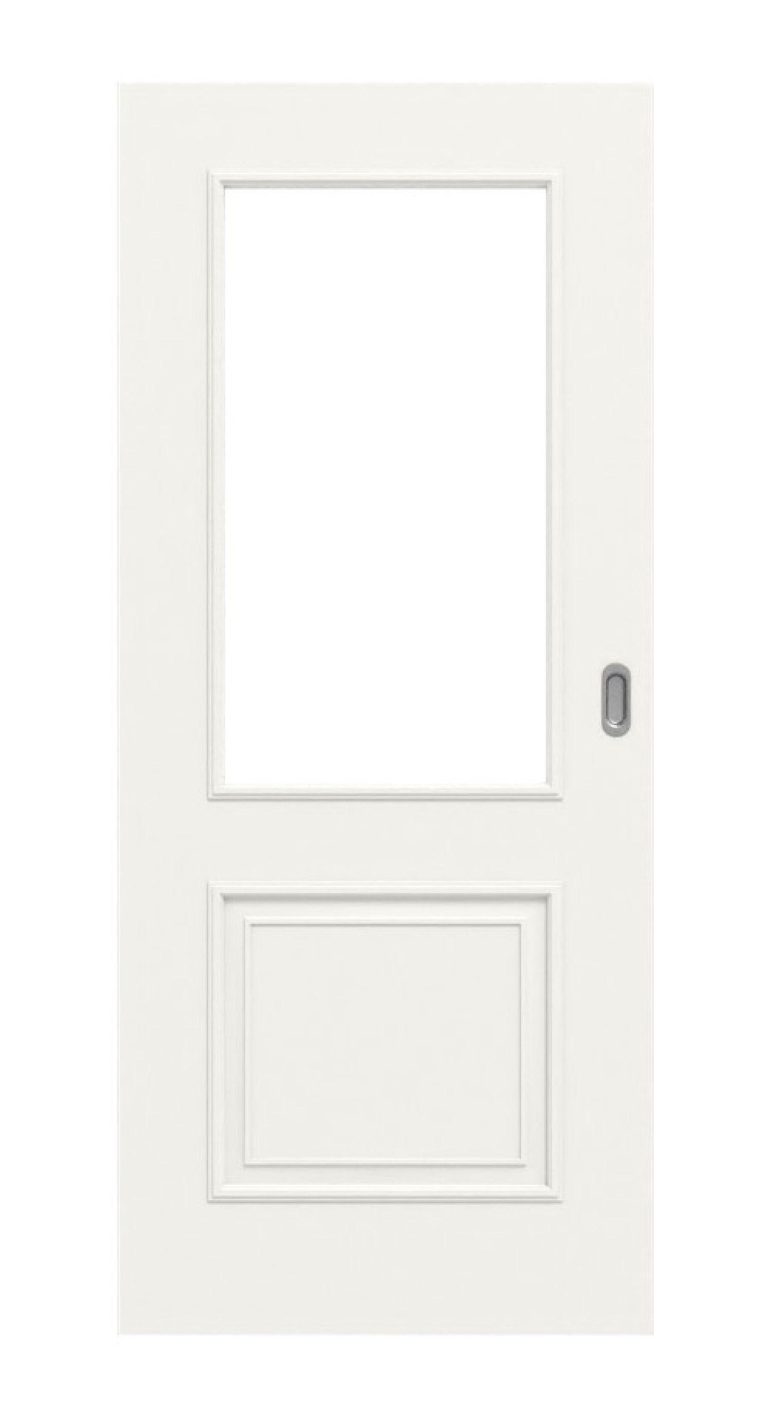 Frontansicht drzwi przesuwnych Landhaus 2 LA Classic Durat w kolorze białym RAL 9016 - Huga