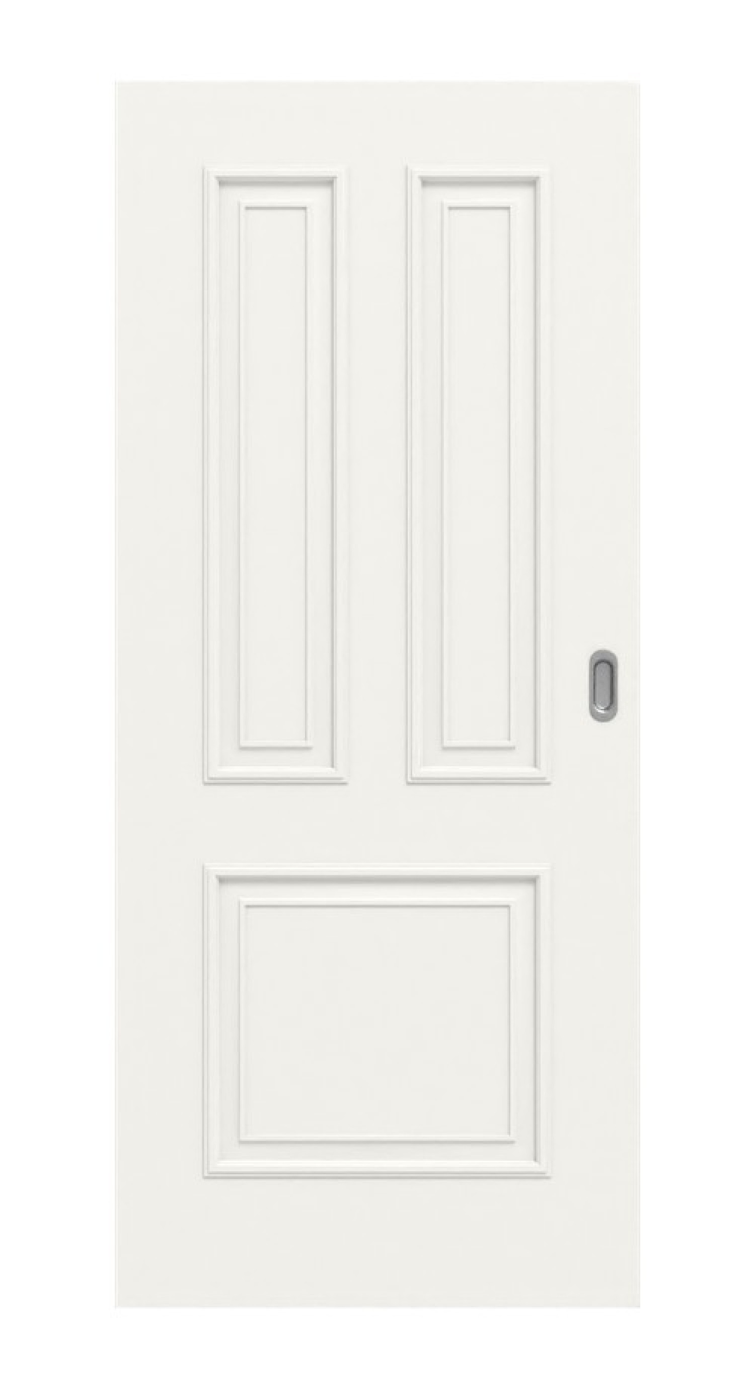 Frontansicht drzwi przesuwnych Landhaus 3 Classic Durat w kolorze białym RAL 9016 - Huga