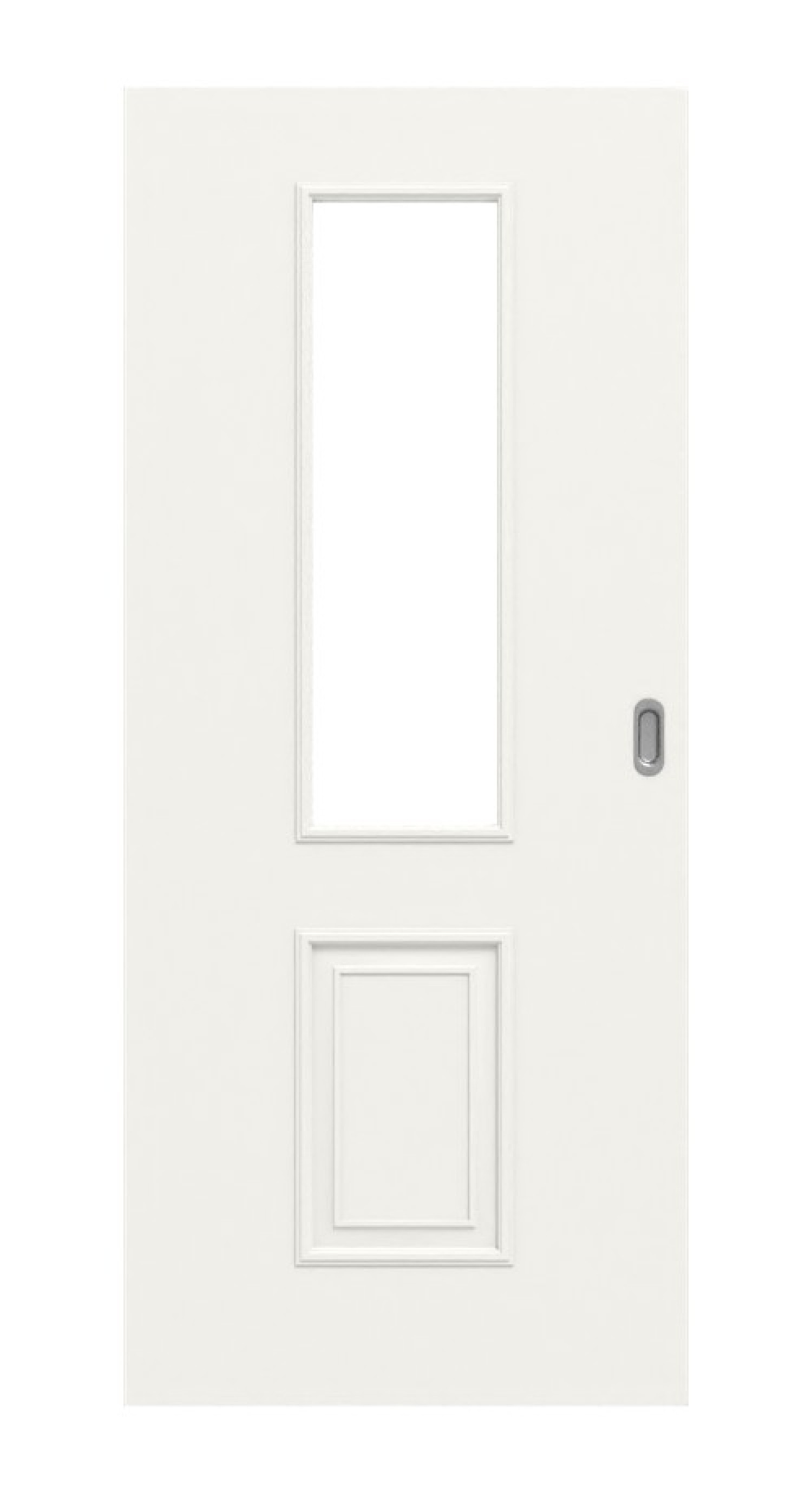 Frontansicht drzwi przesuwnych Landhaus 5 LA Classic Durat w kolorze białym RAL 9016 - Huga