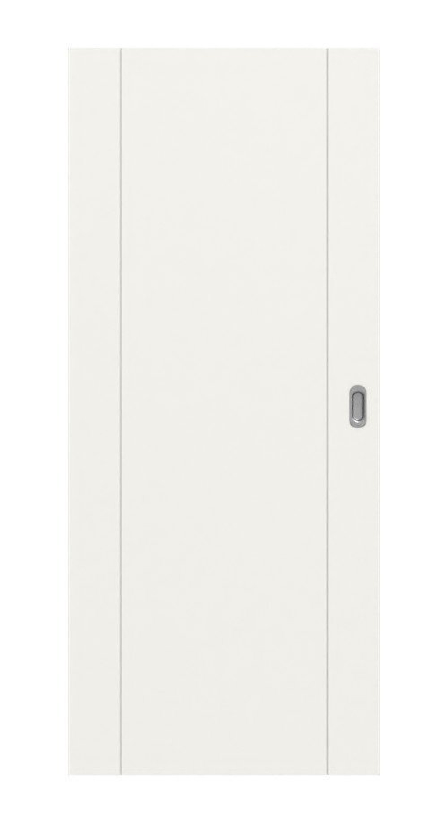 Front view of Groove 16 DesignLine lacquered traffic white RAL 9016 sliding door - Hörmann
