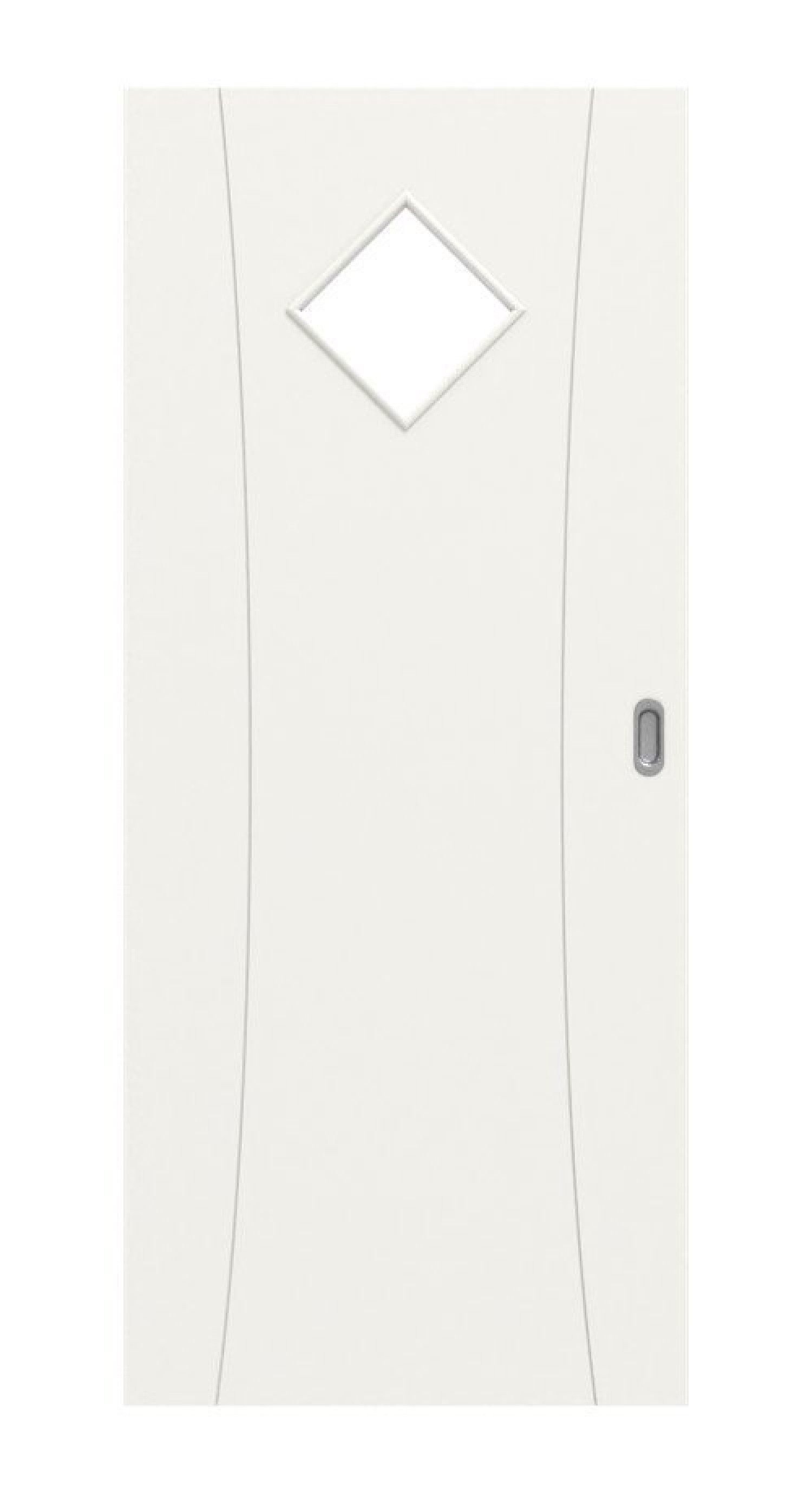 Front view of Groove 20 LA 6 DesignLine lacquered traffic white RAL 9016 sliding door - Hörmann