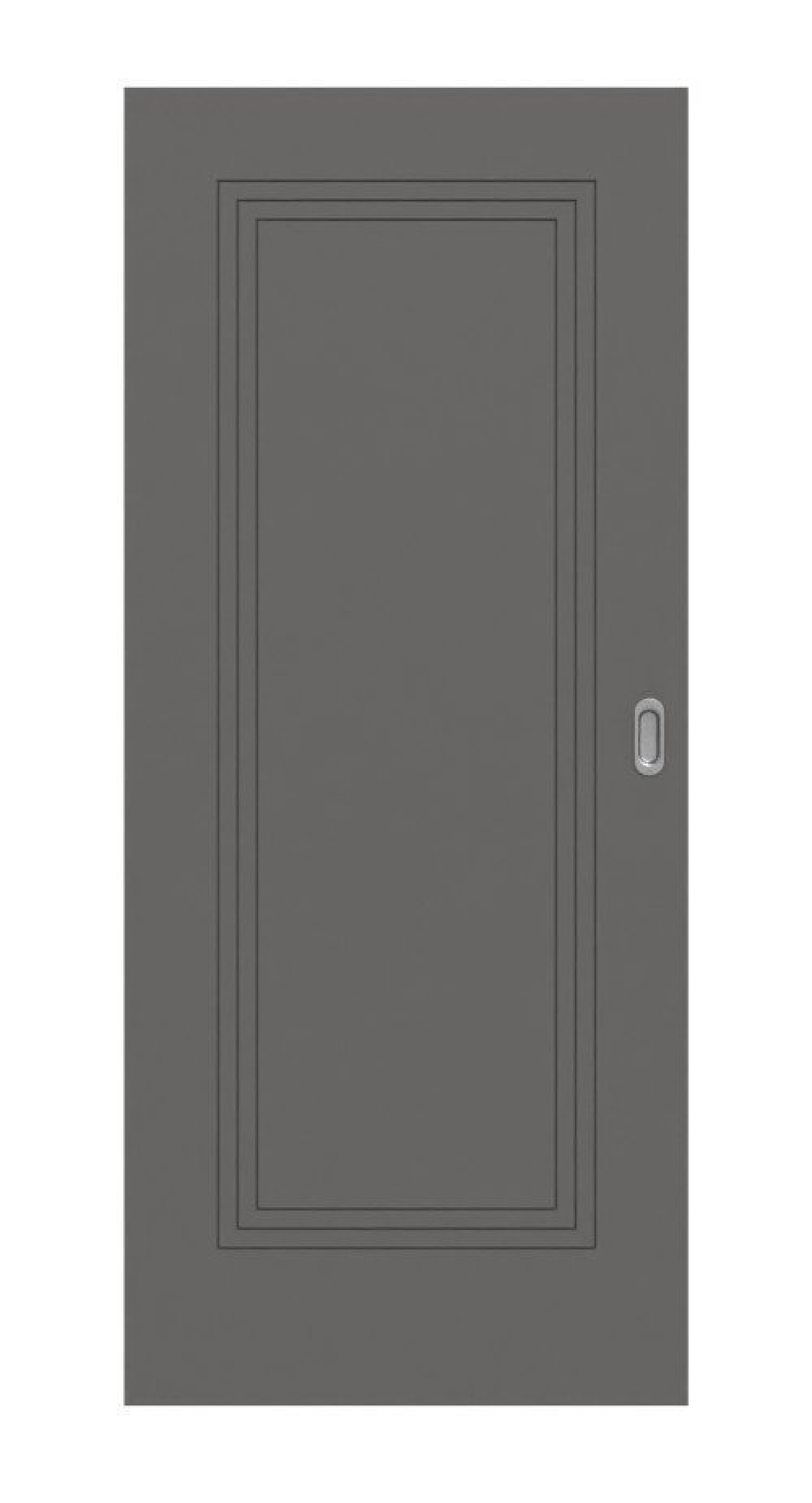 Frontansicht drzwi przesuwnej Huga Signum 21 Hygge szary RAL 7037 Lakier Concept