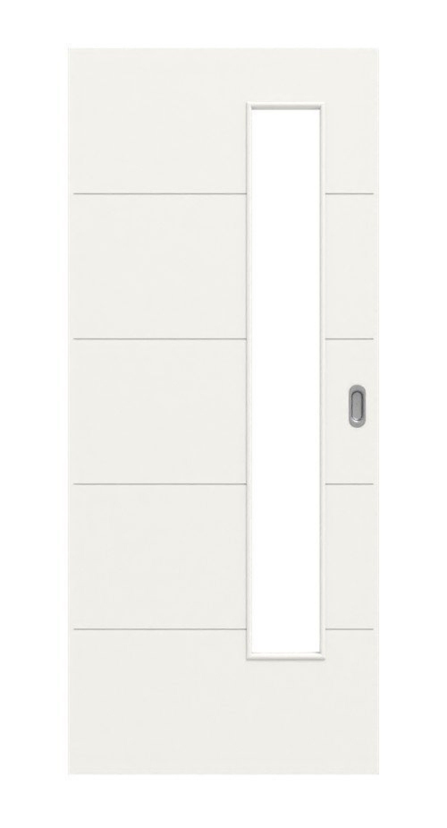 HÖRMANN drzwi przesuwne Groove 27 biały lakier DesignLine z przeszkleniem LA 24 od strony zamka