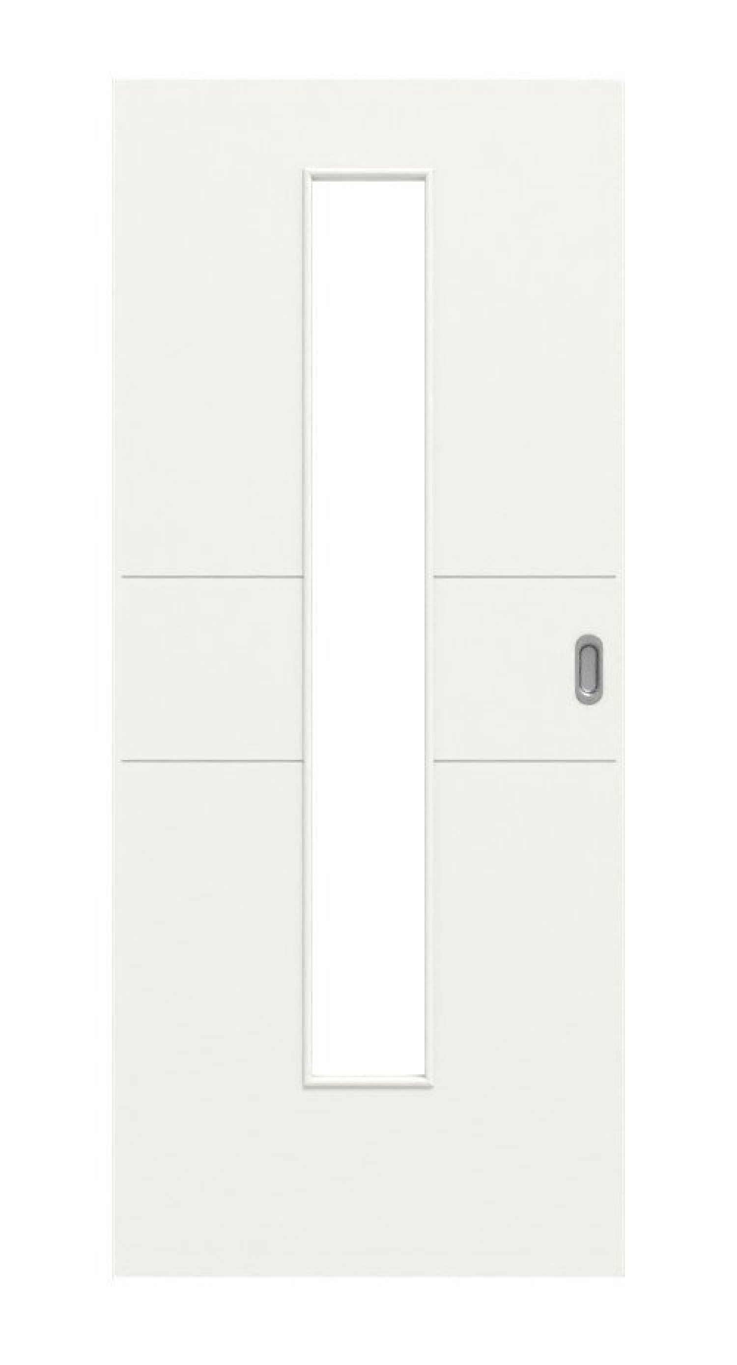 HÖRMANN Drzwi przesuwne Groove 29 Białe lakierowane DesignLine z przeszkleniem LA 24 na środku