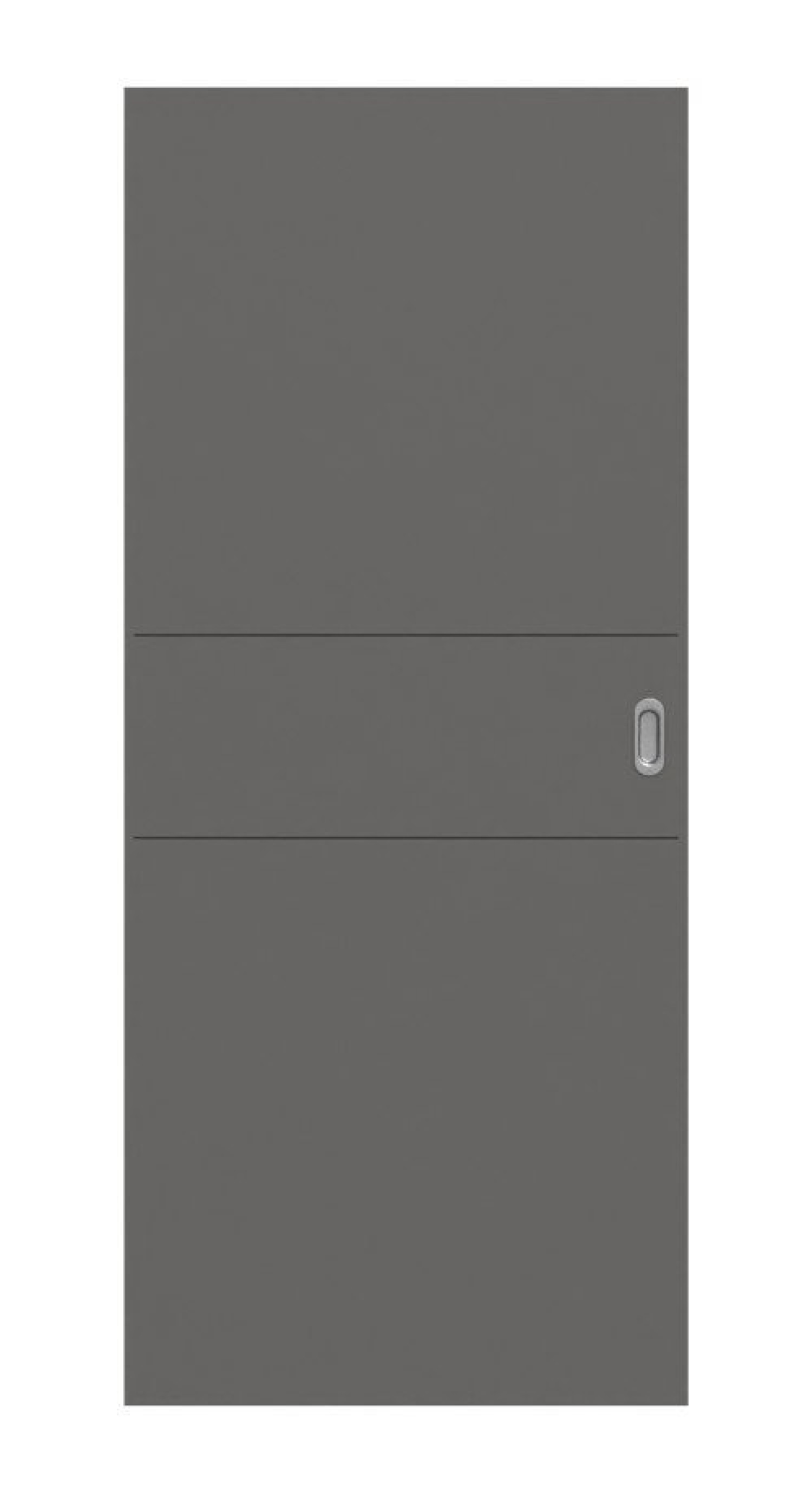 Frontansicht drzwi przesuwnych Huga Signum 29 Hygge szary RAL 7037 lakier Concept