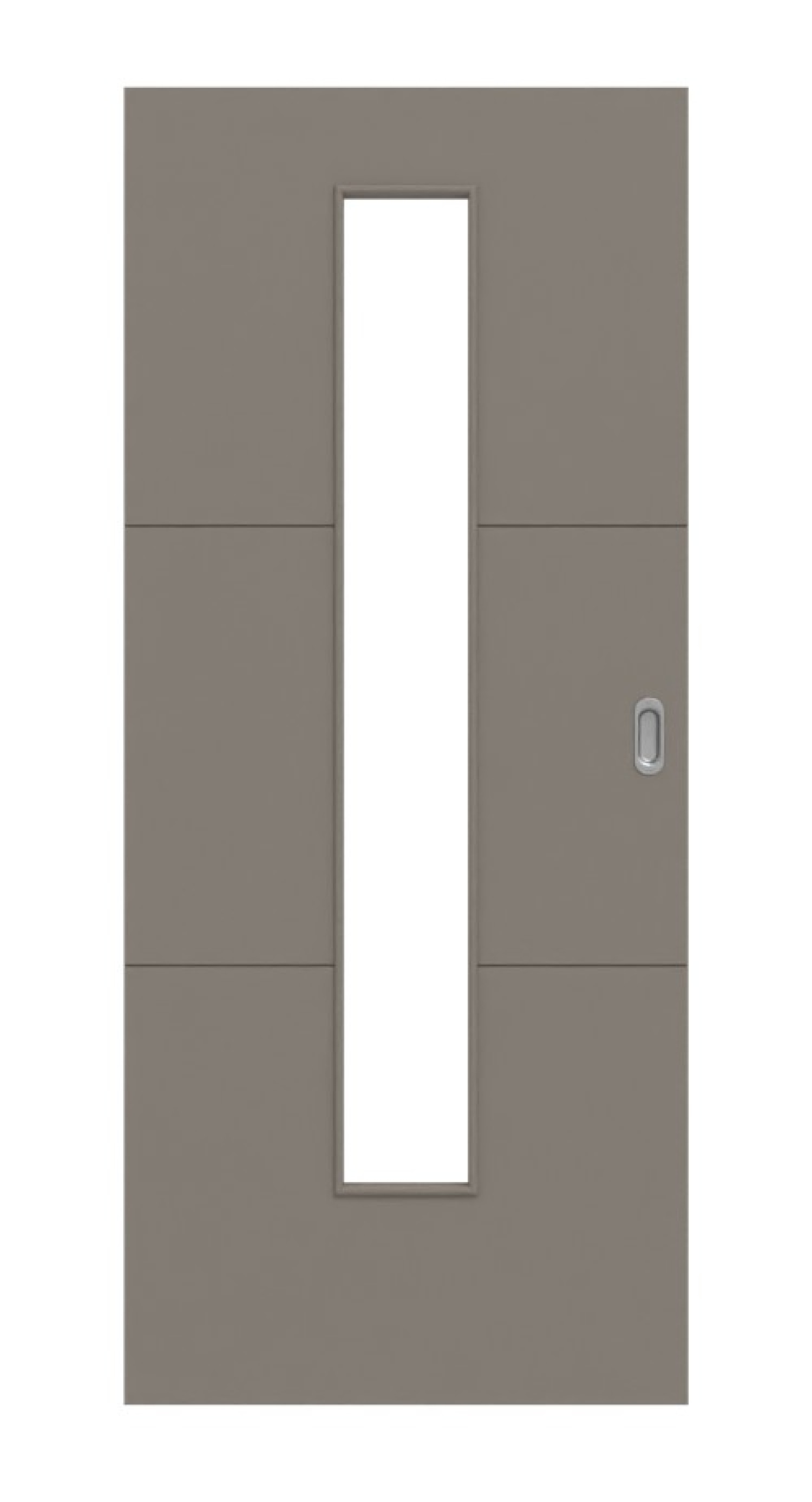 Widok frontowy drzwi przesuwnych Signum 31 LA 24 środkowych Basic Lak Taupe RAL 7048 - Huga