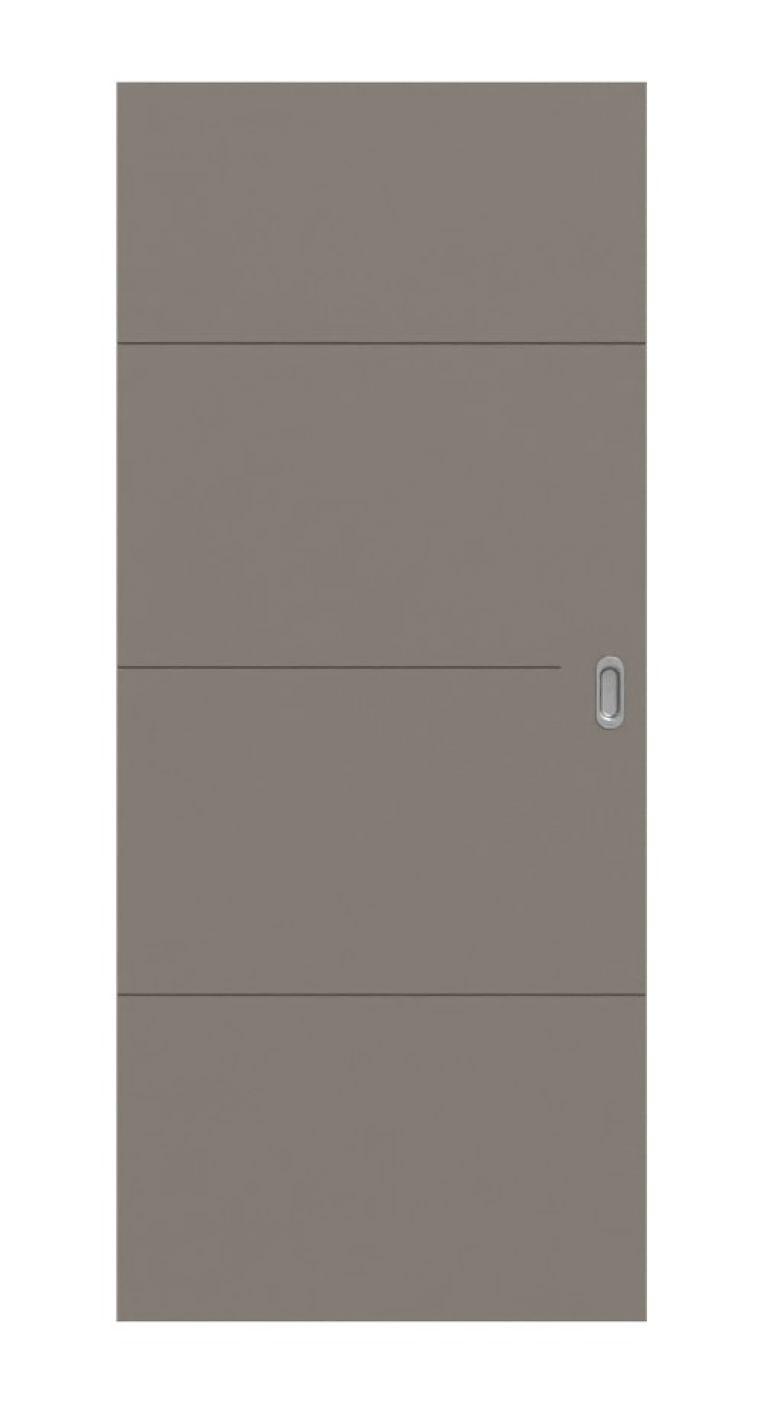 Frontansicht Signum 34 Basic Lack Taupe RAL 7048 Schiebetür - Huga