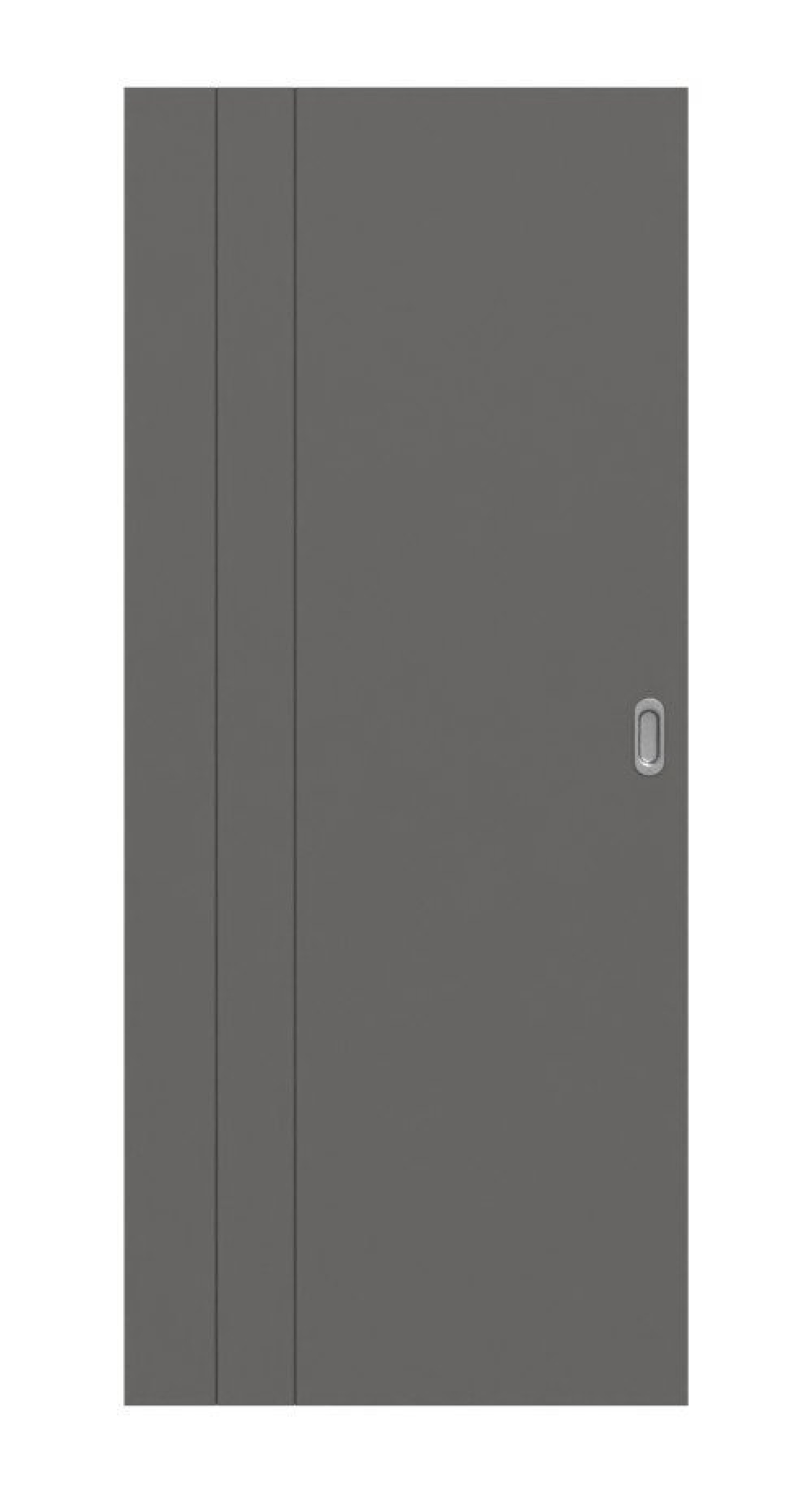 Frontansicht drzwi przesuwnych Huga Signum 39 Hygge szary RAL 7037 Lakier Concept