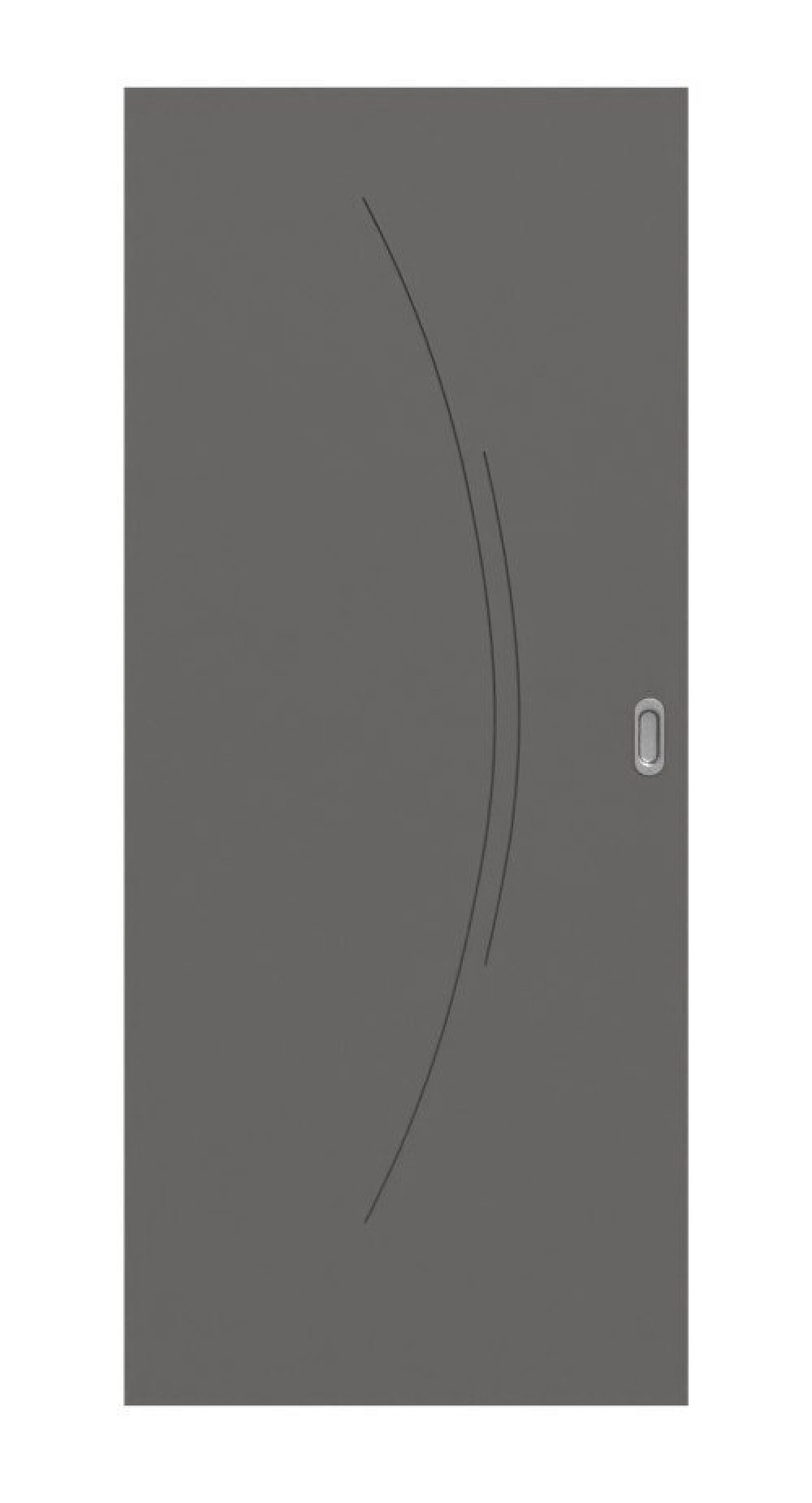 Frontansicht drzwi przesuwnych Huga Signum 49 Hygge szary RAL 7037 Lakier Concept