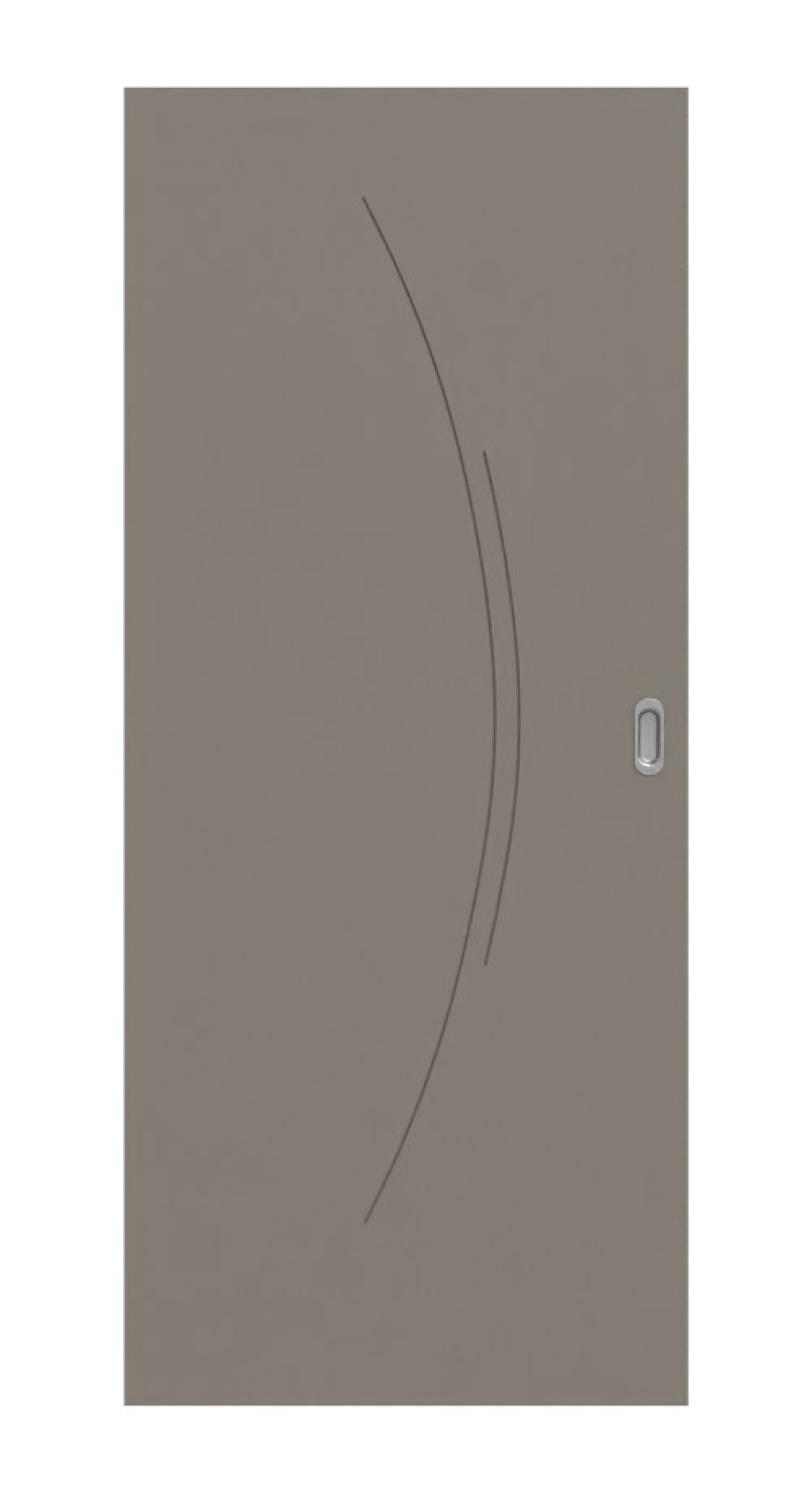 Frontansicht Signum 49 Basic Lack Taupe RAL 7048 Schiebetür - Huga