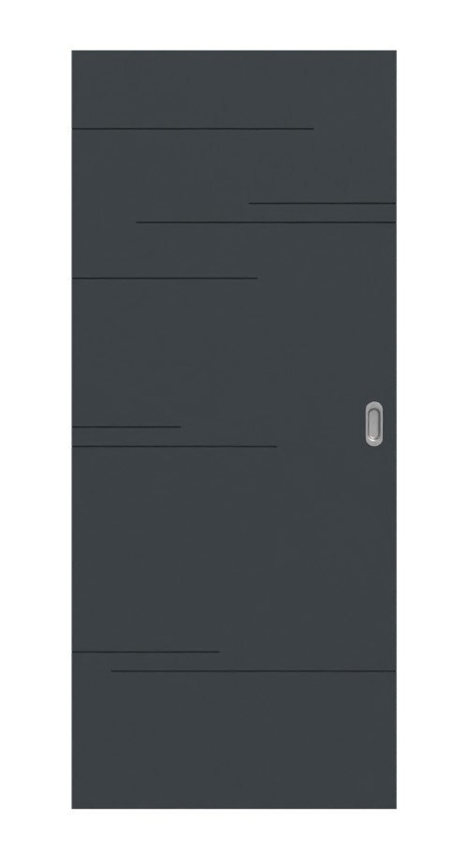Frontansicht drzwi przesuwnych Signum 50 Basic Lak Antracyt RAL 7016 - Huga