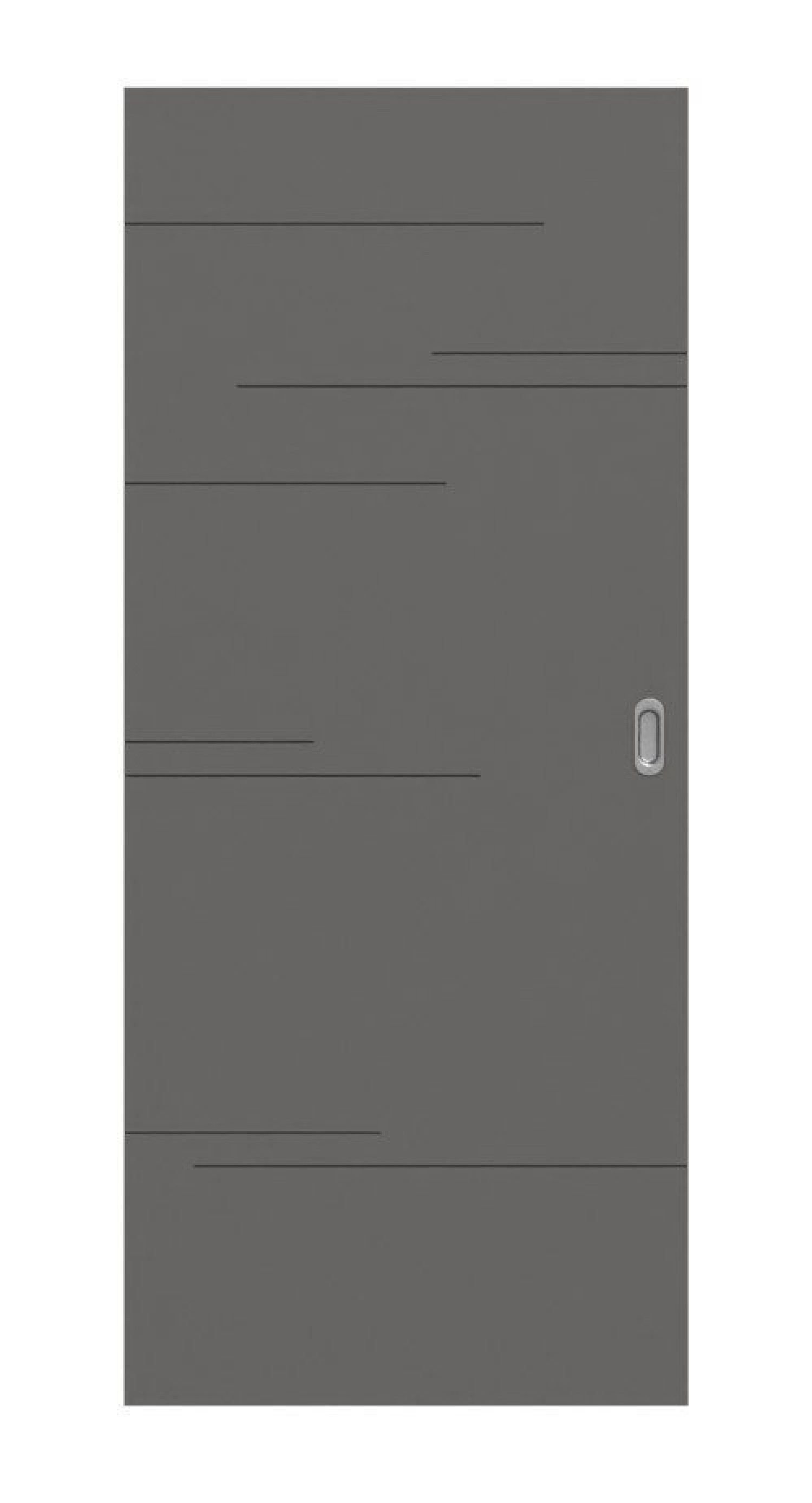 Frontansicht drzwi przesuwnych Huga Signum 50 Hygge szary RAL 7037 Lakier Concept