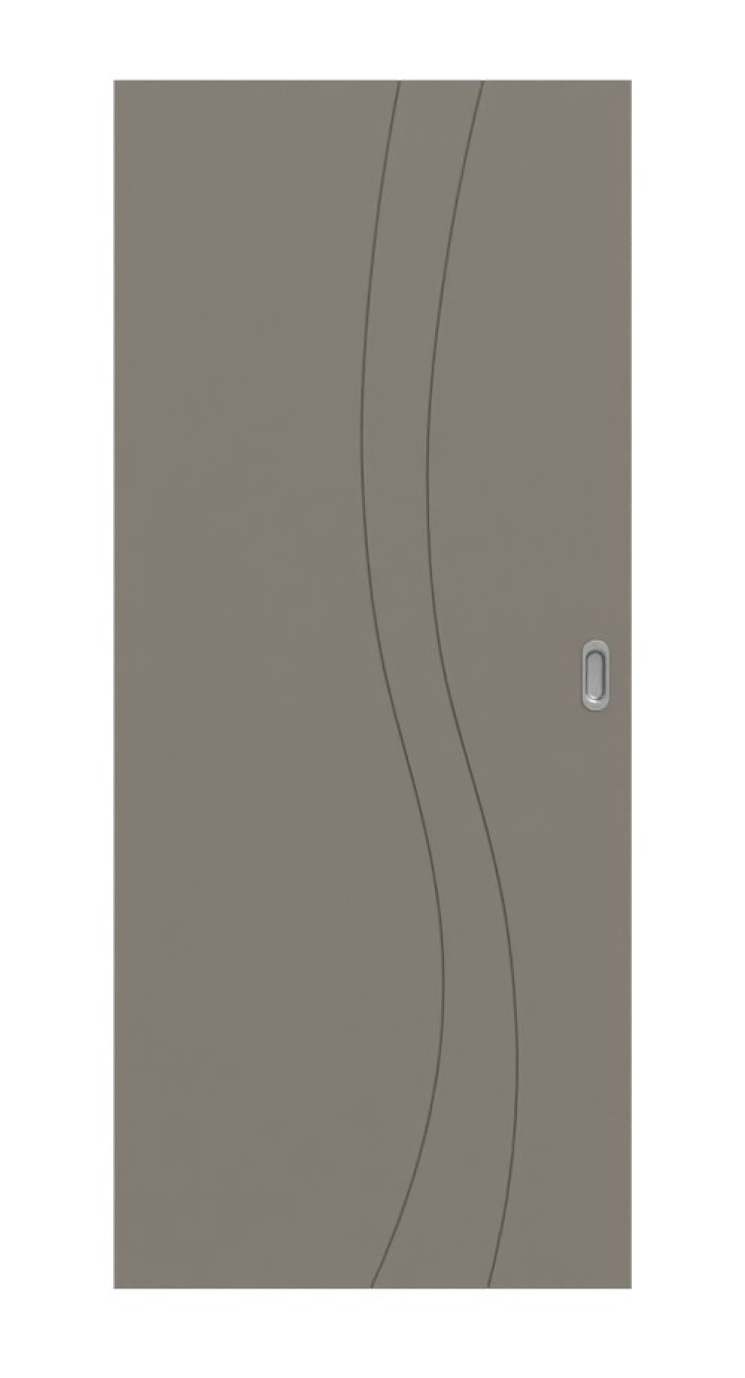 Frontansicht Signum 51 Basic Lack Taupe RAL 7048 Schiebetür - Huga